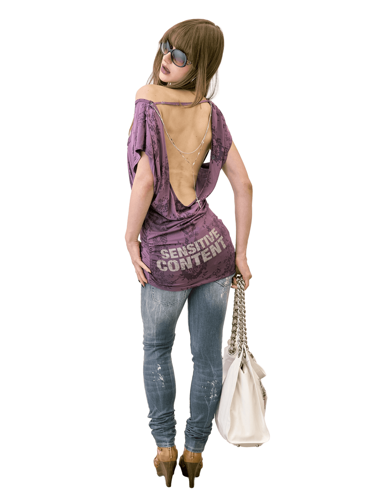 Rosary Backless Dress Purple