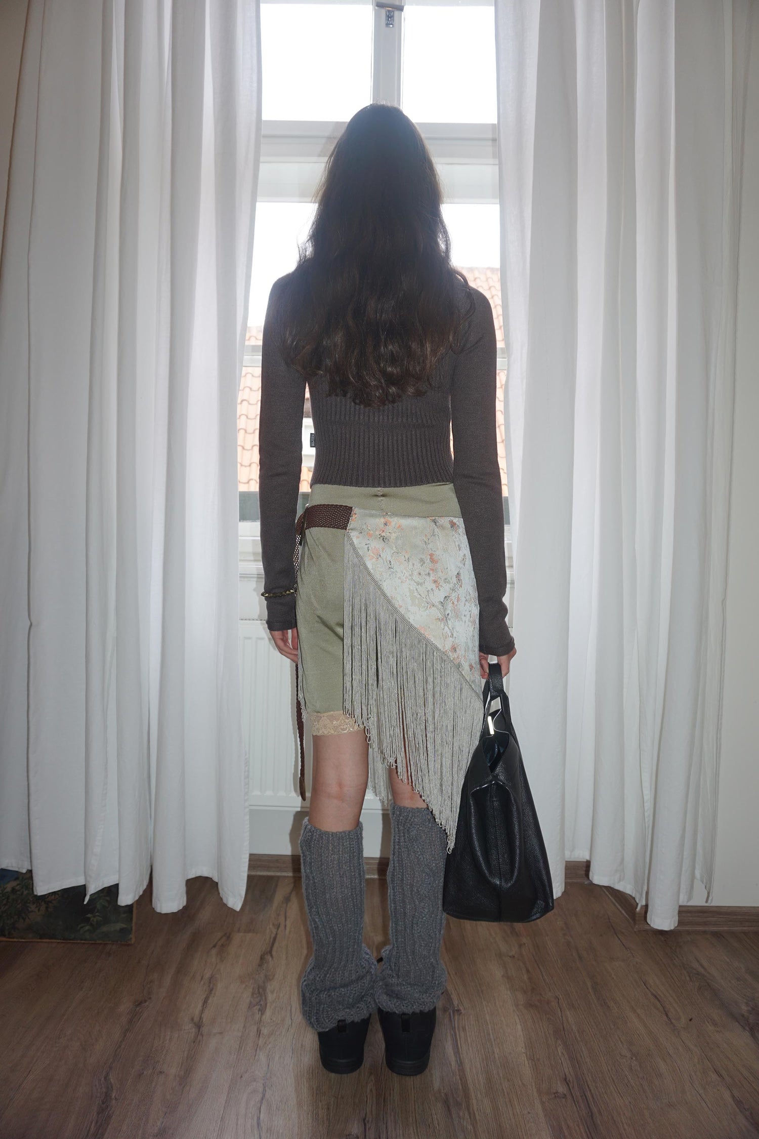 Fringe Scarf Bag Sage