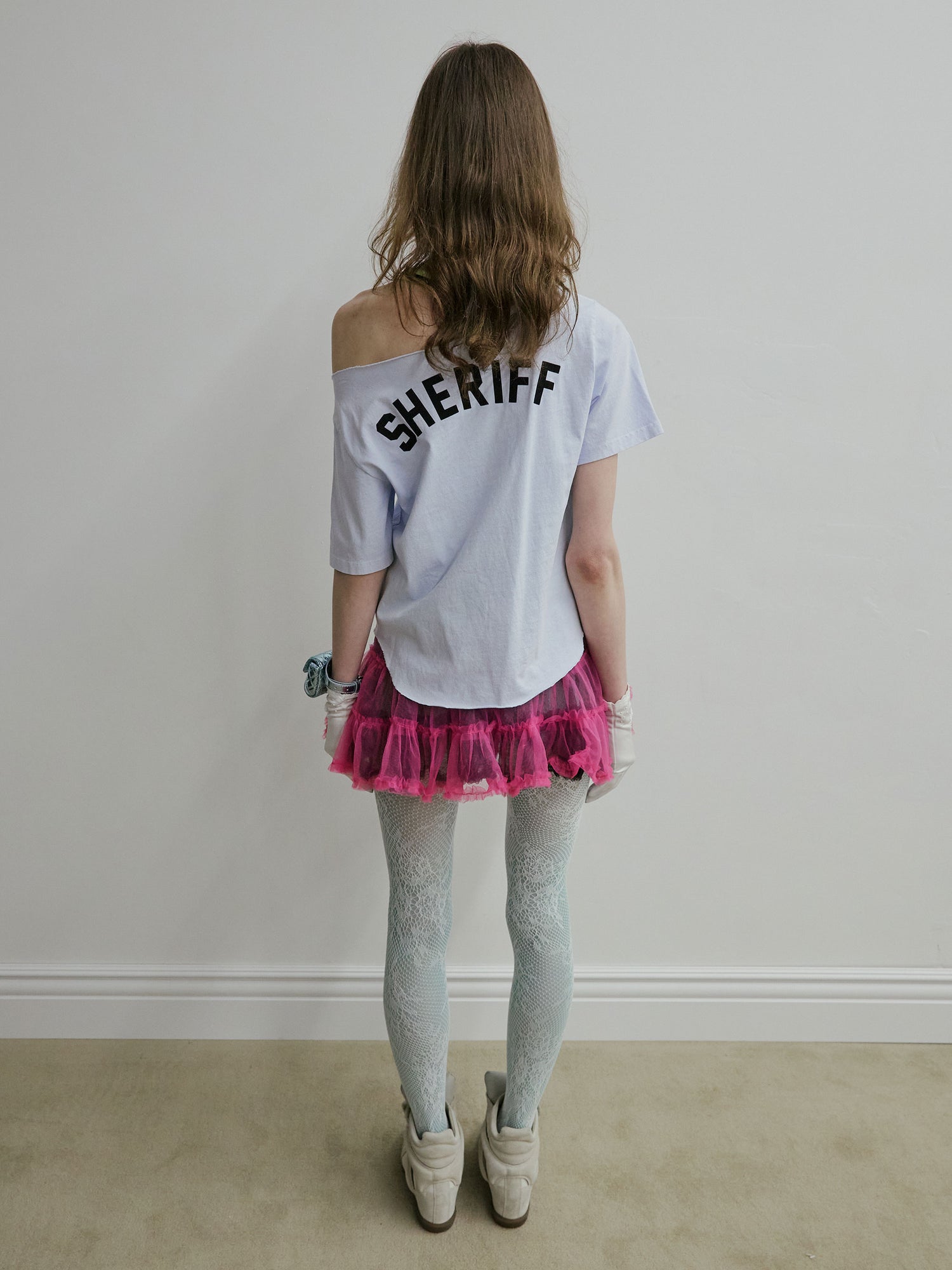 Sheriff Cut Out Tee Misty Blue