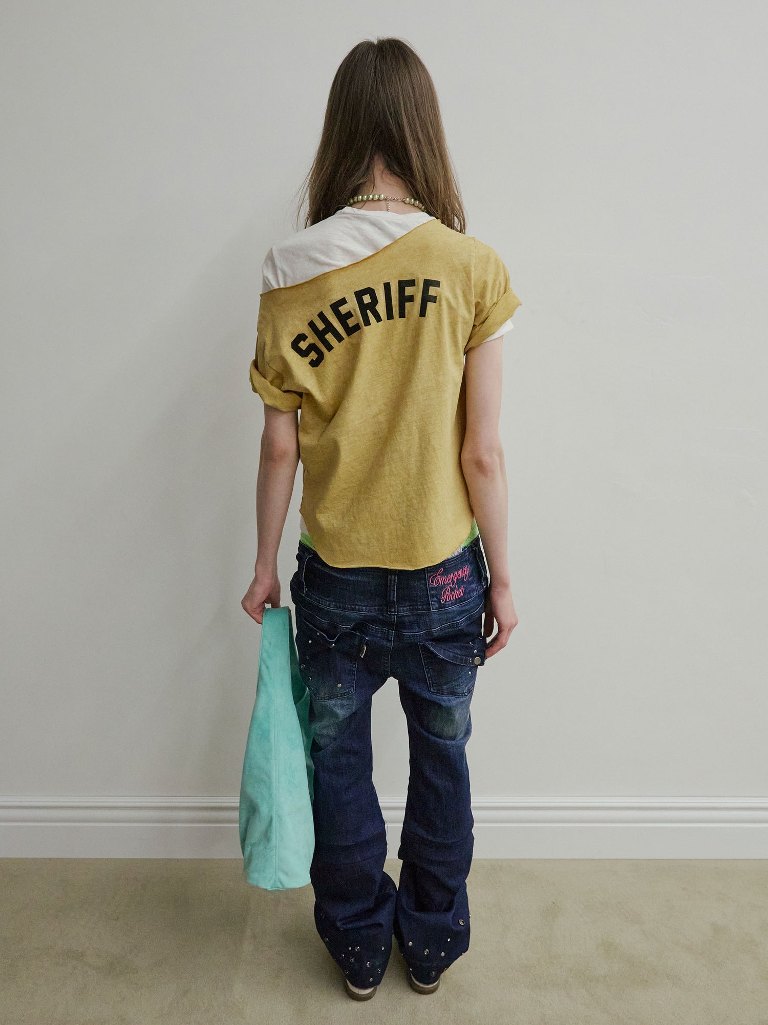 Sheriff Cut Out Tee Yellow
