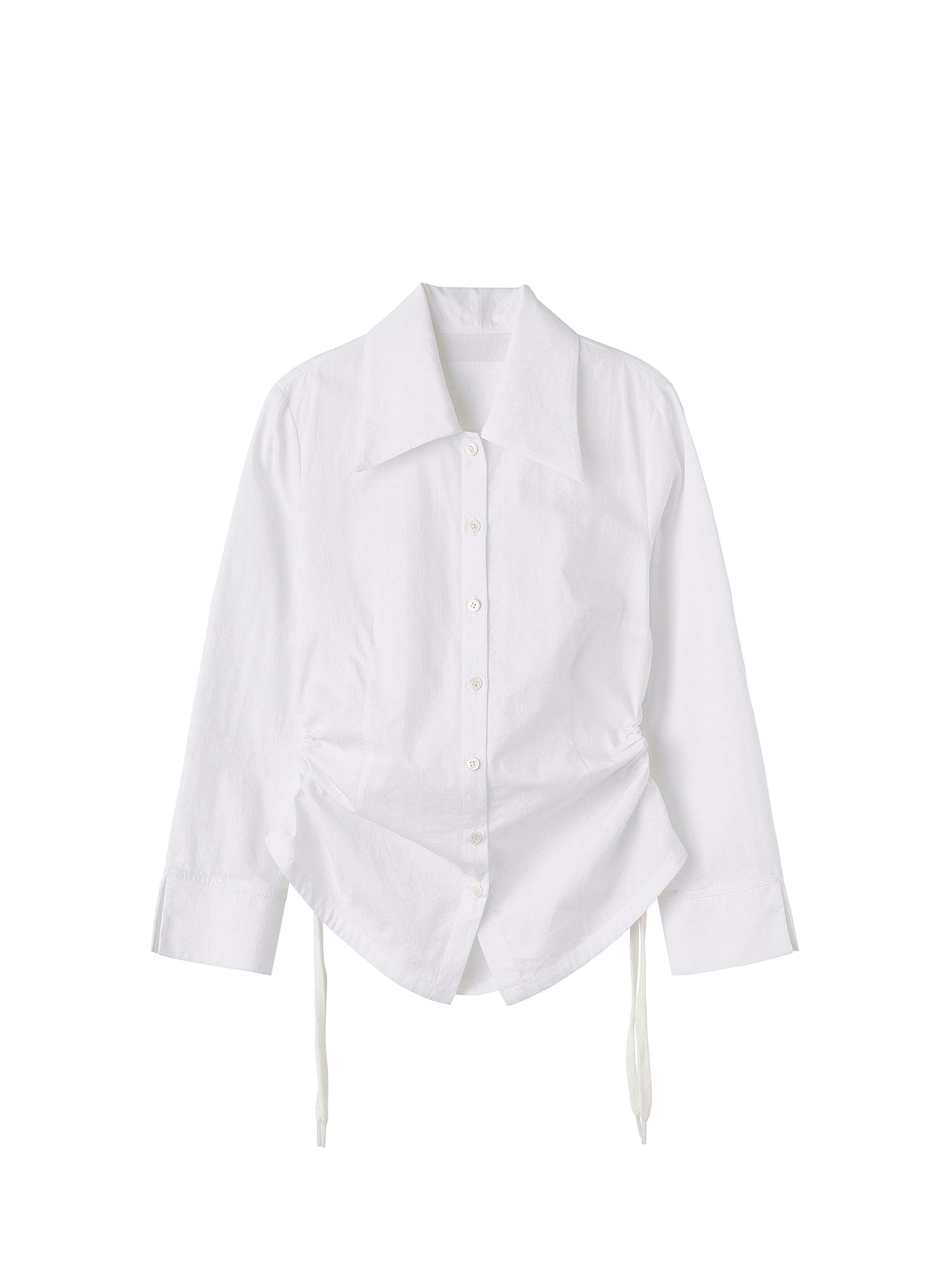 Shoelace Shirring Shirt Coquette White