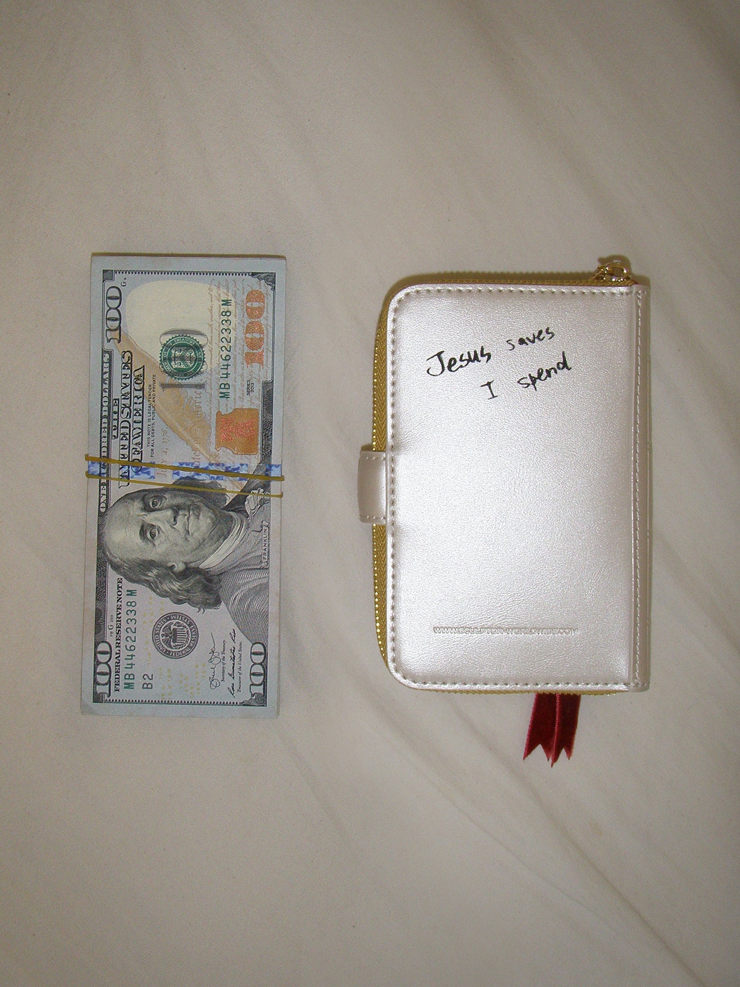 Sinner Wallet Metallic Ivory