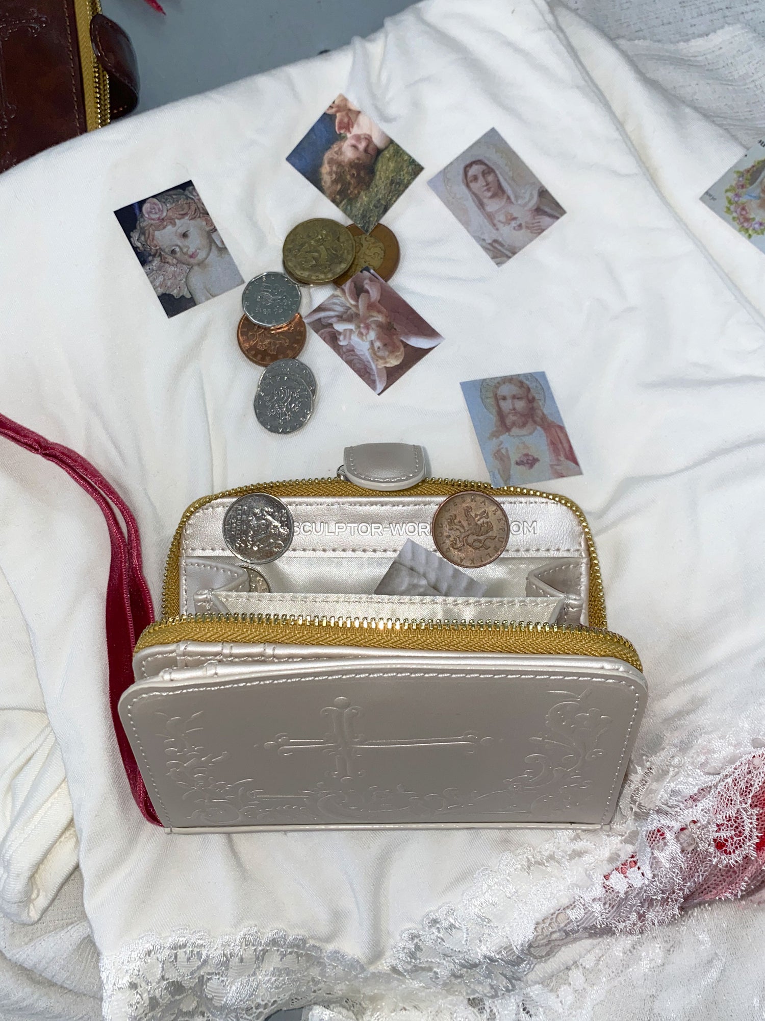 Sinner Wallet Metallic Ivory