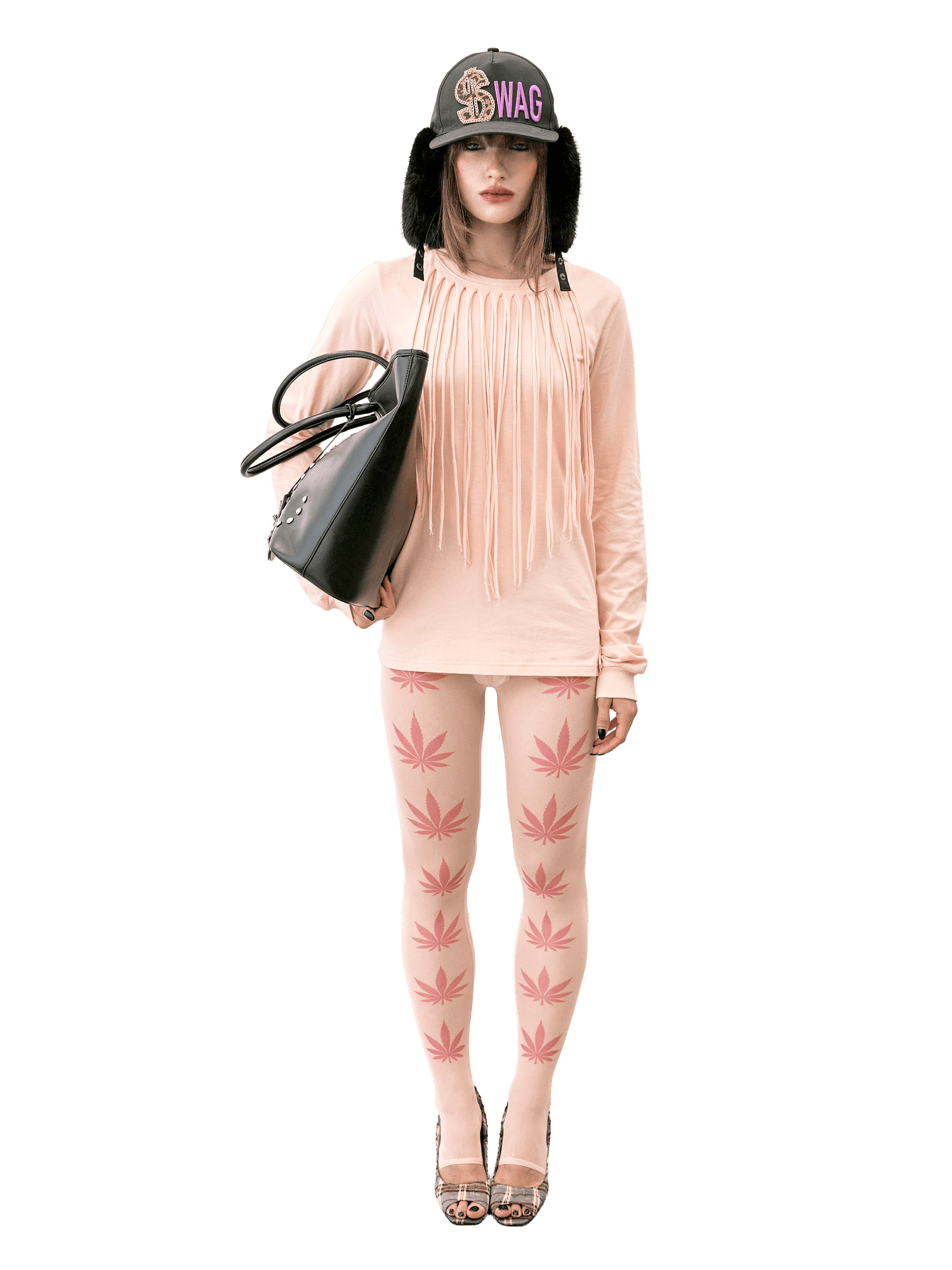 Stoner Girl Tights Pale Pink