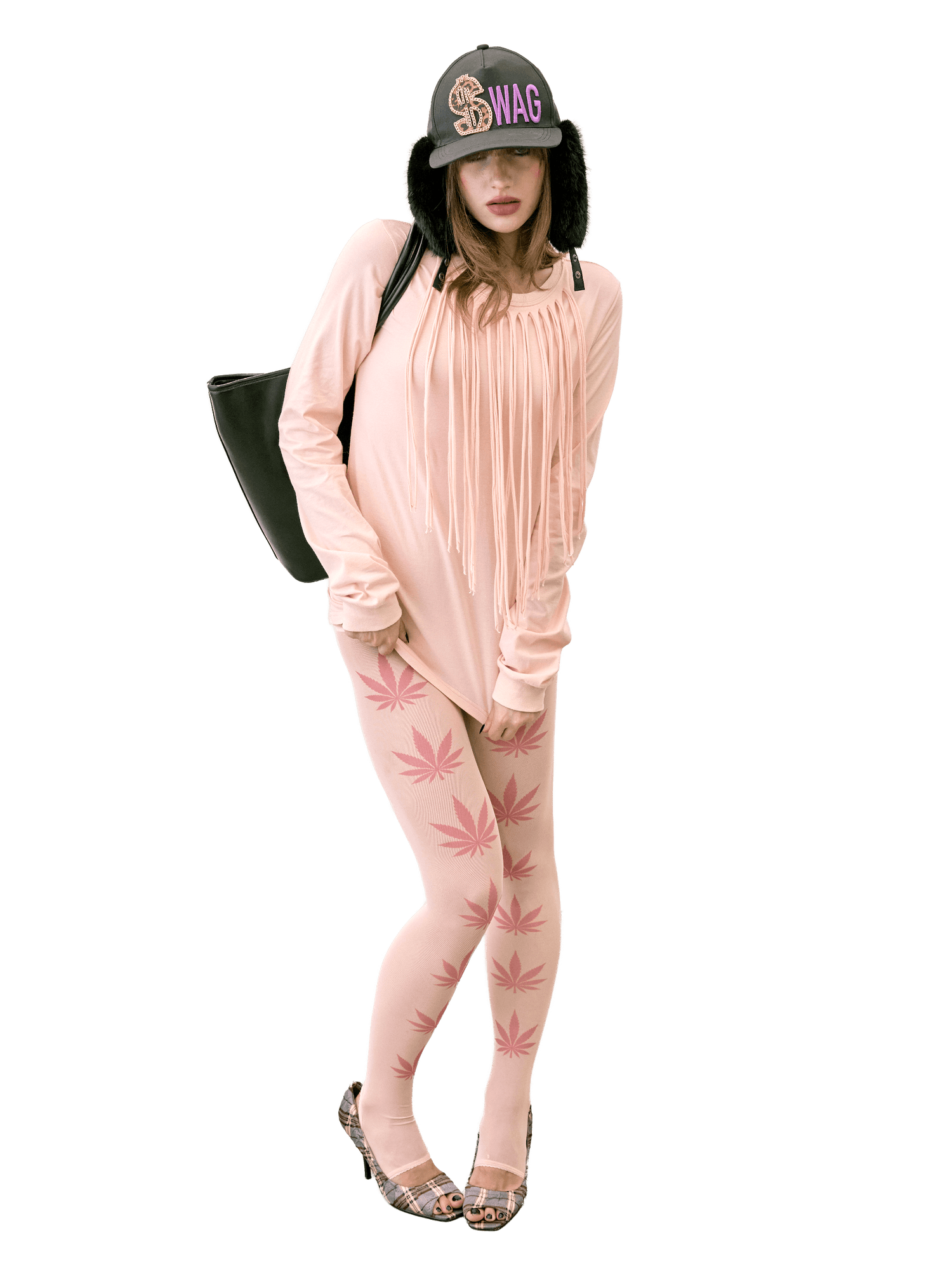 Stoner Girl Tights Pale Pink