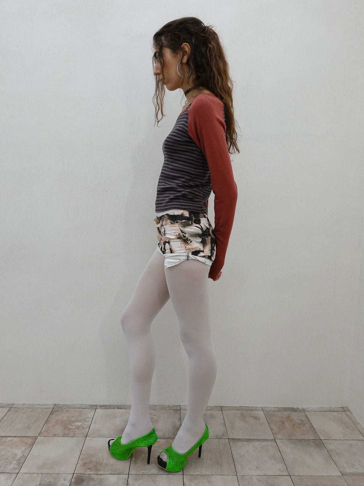 Striped Raglan Tee Dusty Red