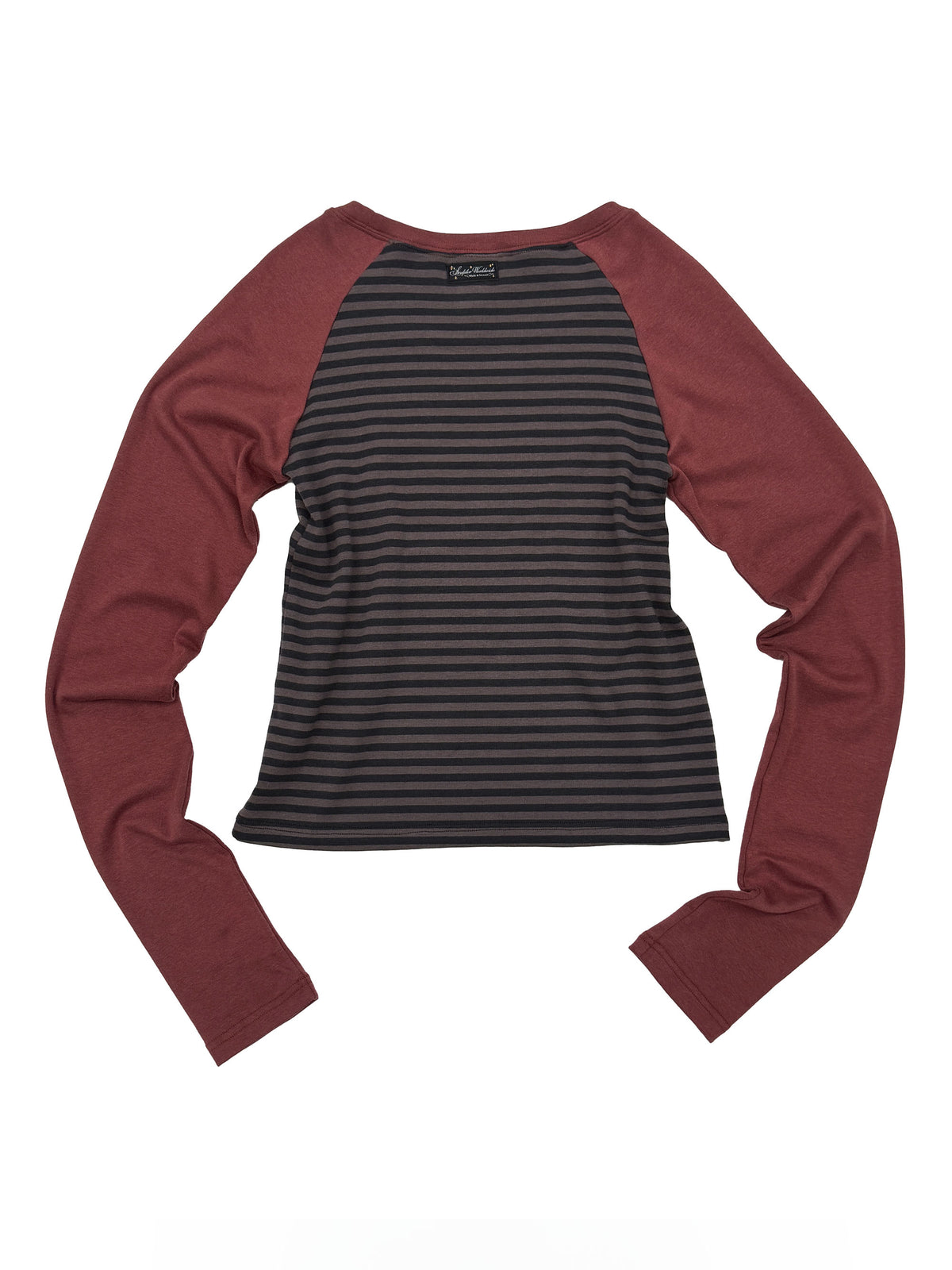 Striped Raglan Tee Dusty Red