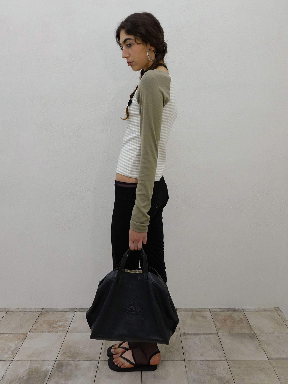 Striped Raglan Tee Khaki