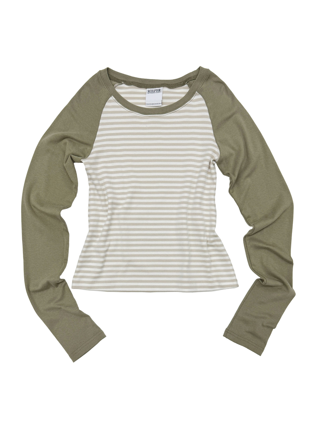 Striped Raglan Tee Khaki