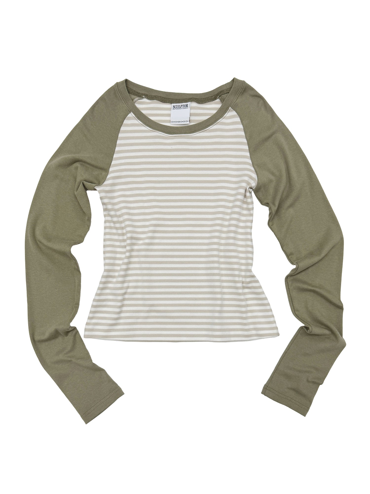 Striped Raglan Tee Khaki