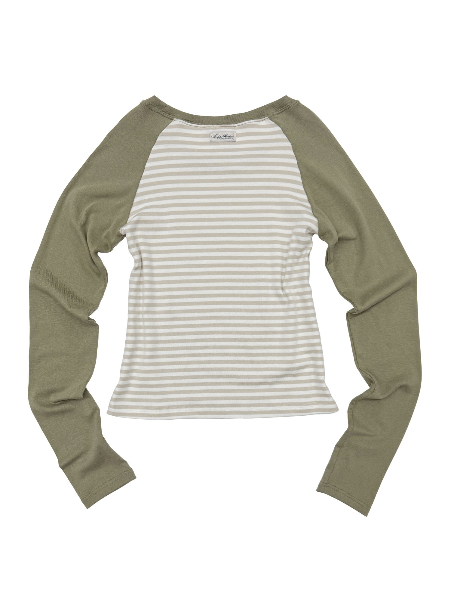 Striped Raglan Tee Khaki