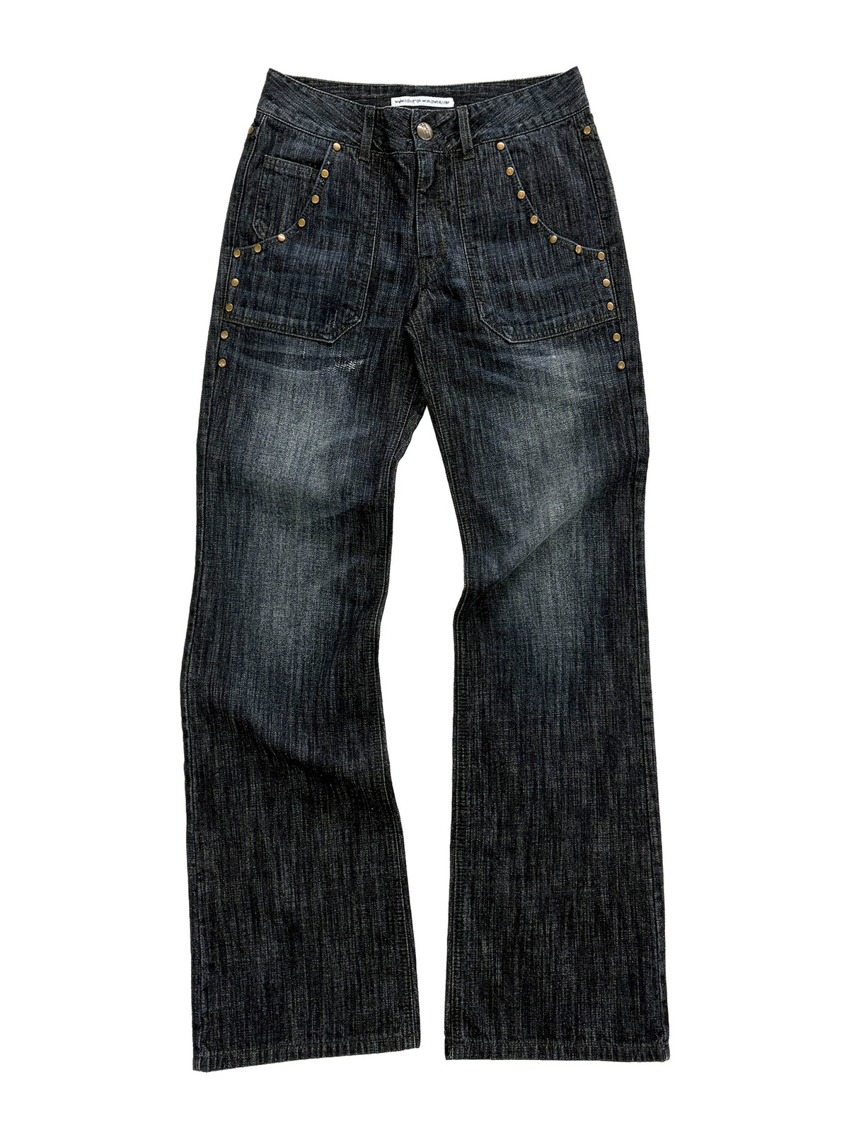 Stud Straight Jeans Faded Black