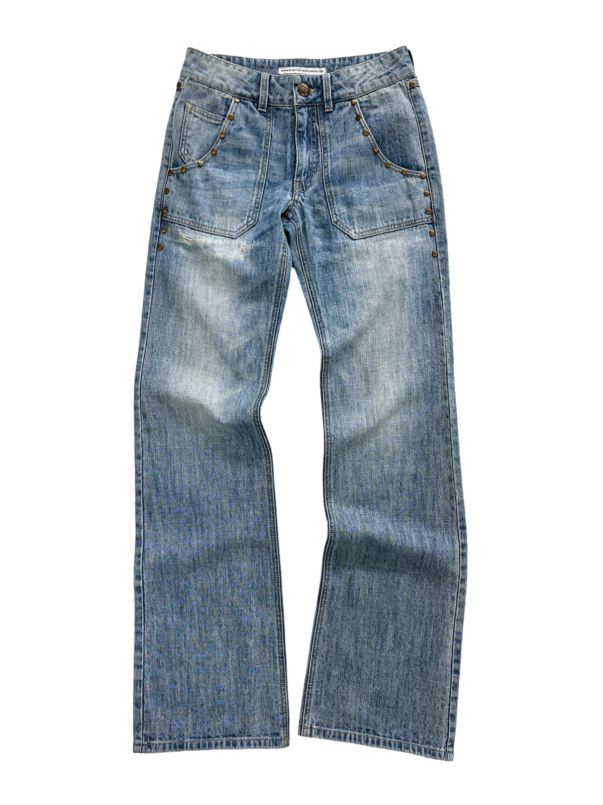 Stud Straight Jeans Light Blue