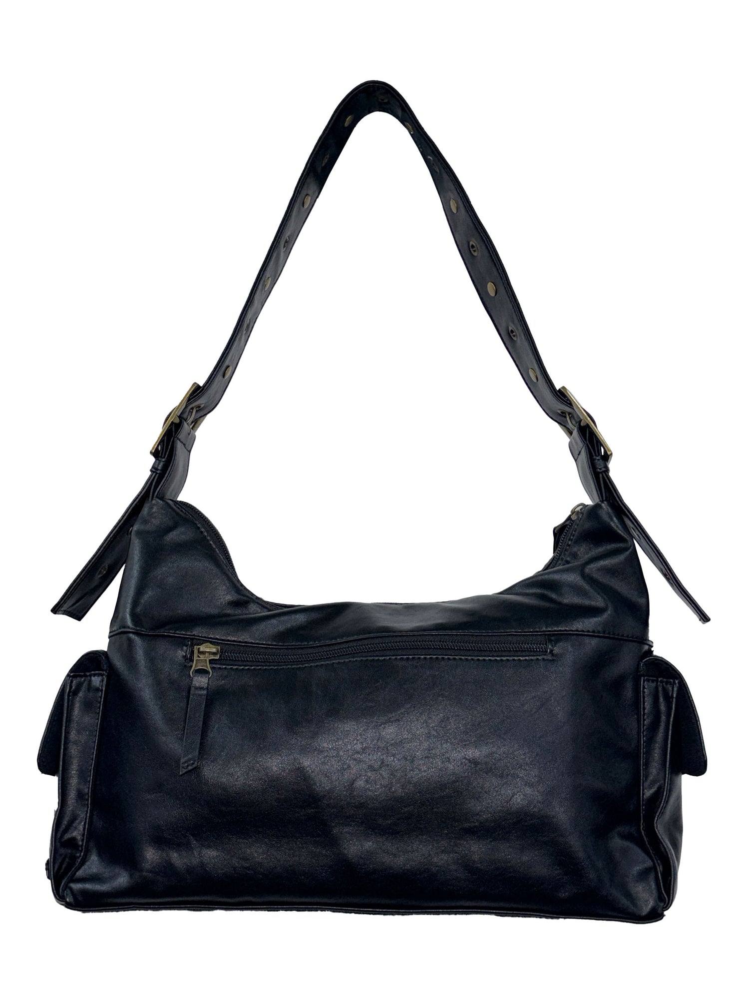 Stud Eyelet Shoulder Bag Black