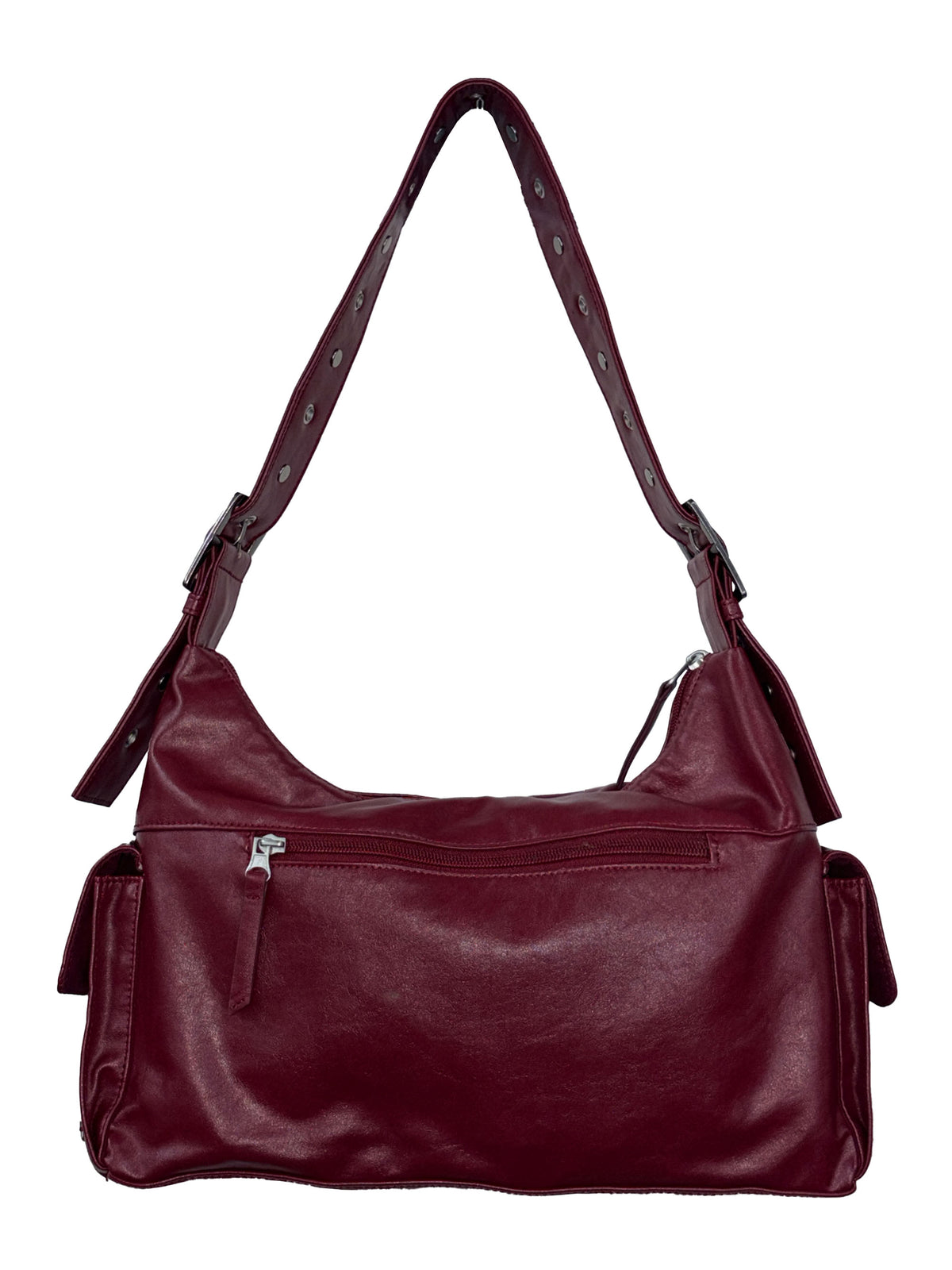 Stud Eyelet Shoulder Bag Red