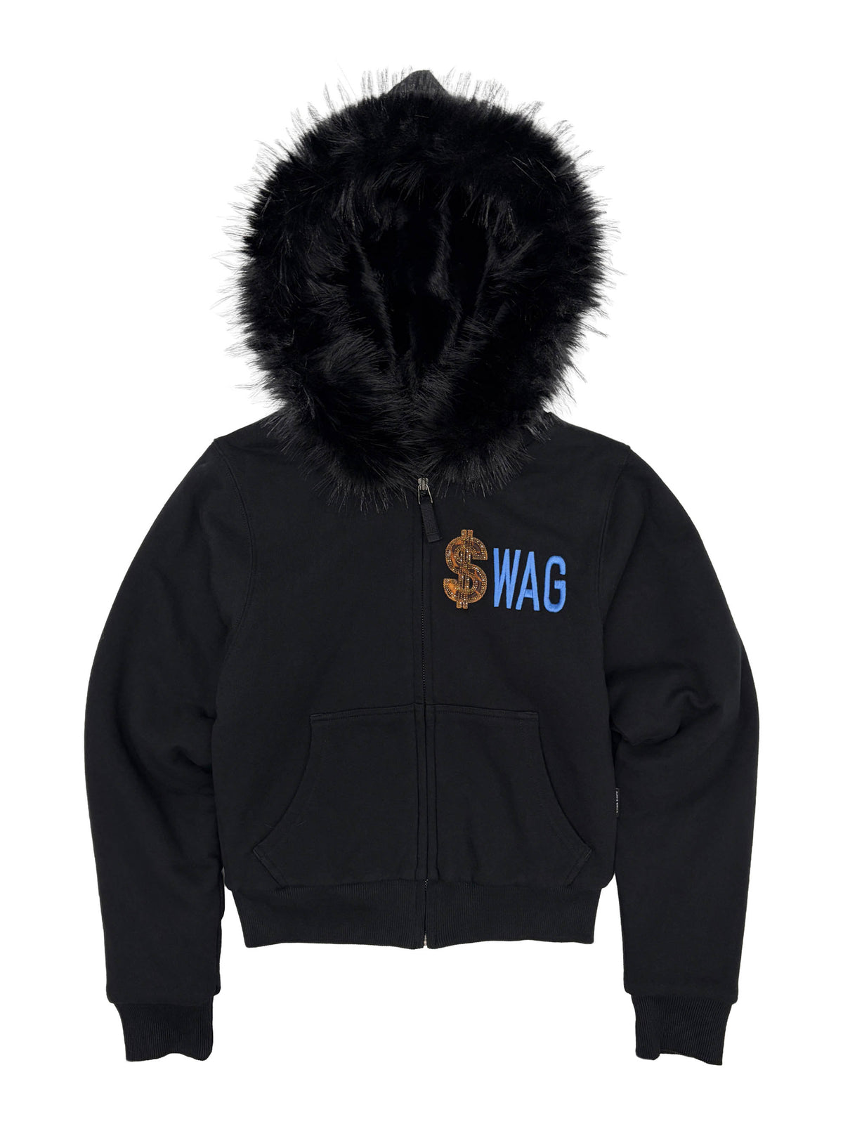 Swag Hooded Zip-Up Jacket Black
