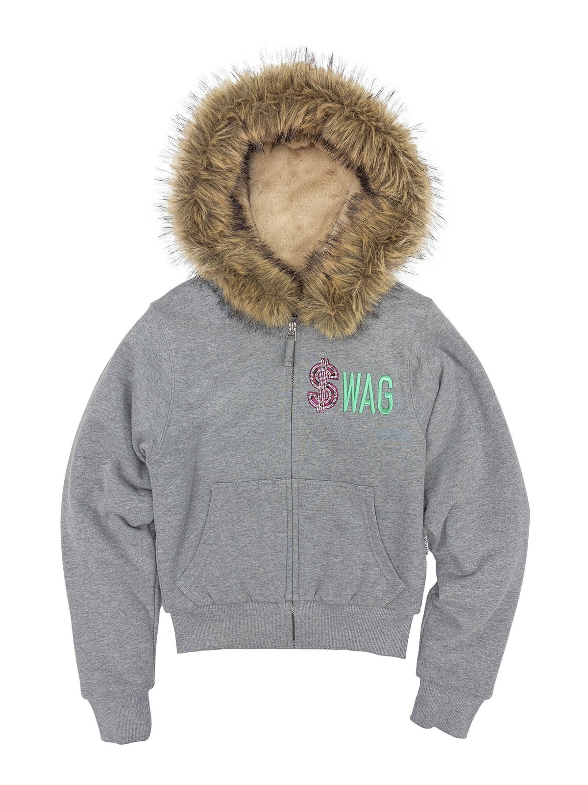 Swag Hooded Zip-Up Jacket Melange Gray