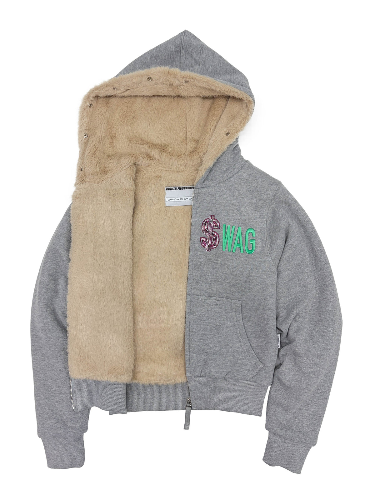 Swag Hooded Zip-Up Jacket Melange Gray