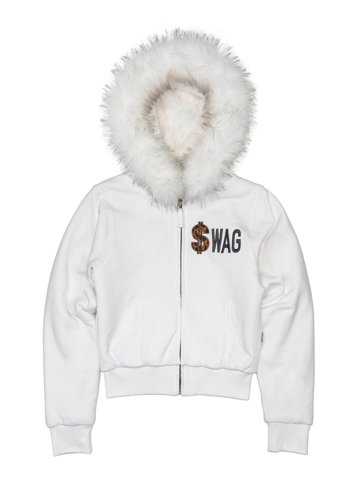 Swag Hooded Zip-Up Jacket White
