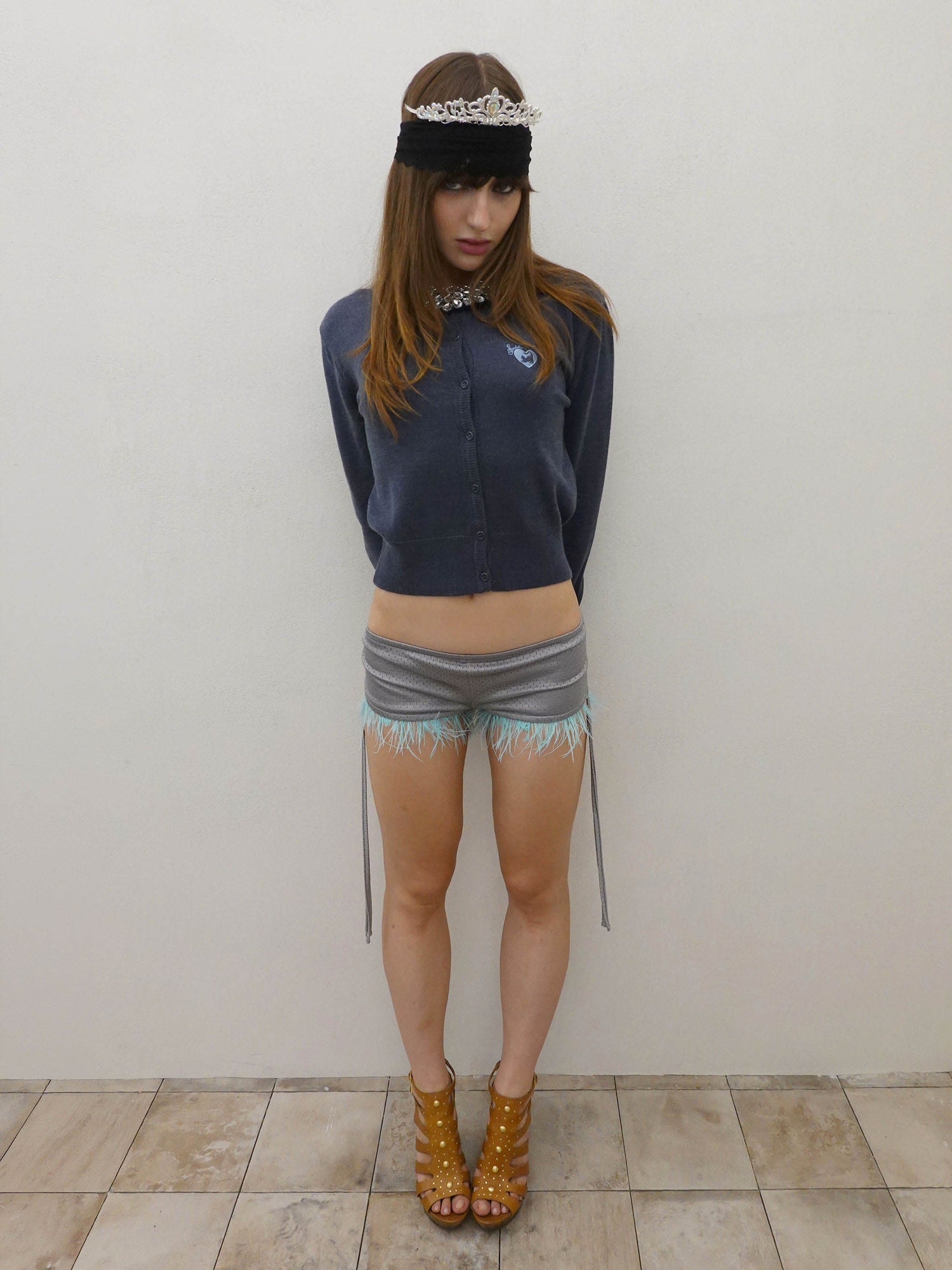 Sweet Kitty Basic Cardigan Navy