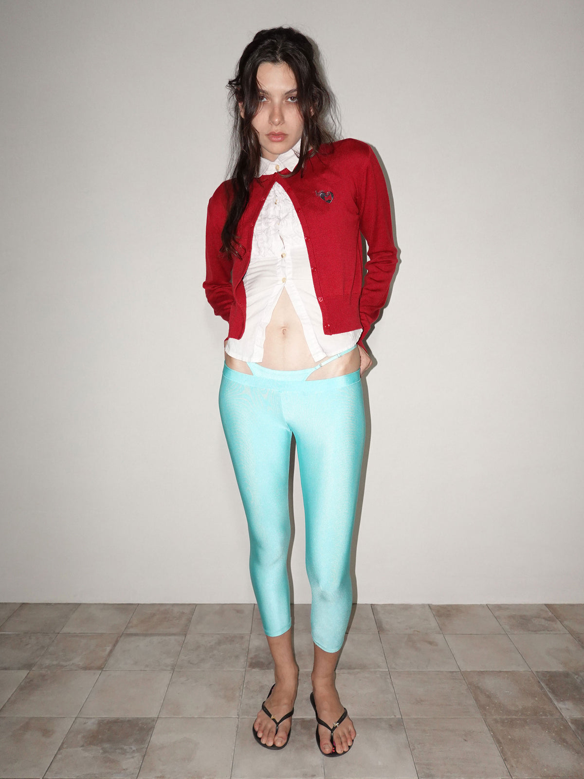 Sweet Kitty Basic Cardigan Red