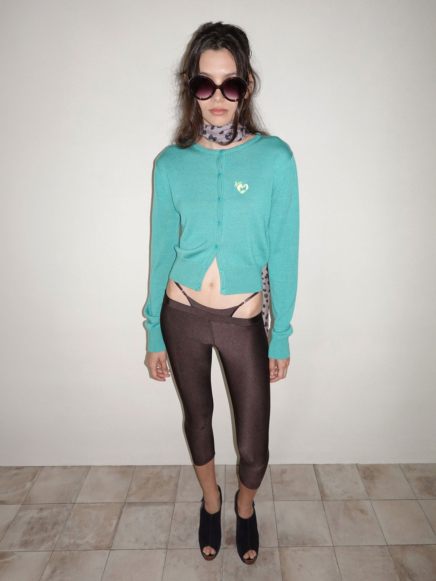 Sweet Kitty Basic Cardigan Turquoise