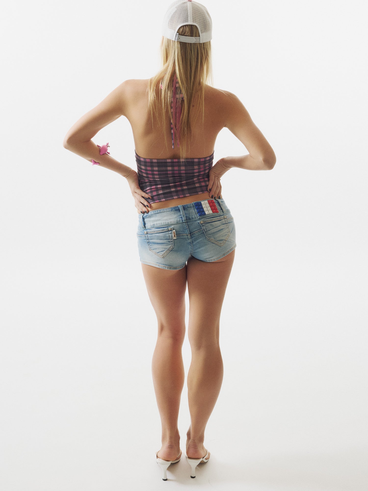 Tartan Check Halter Top Pink