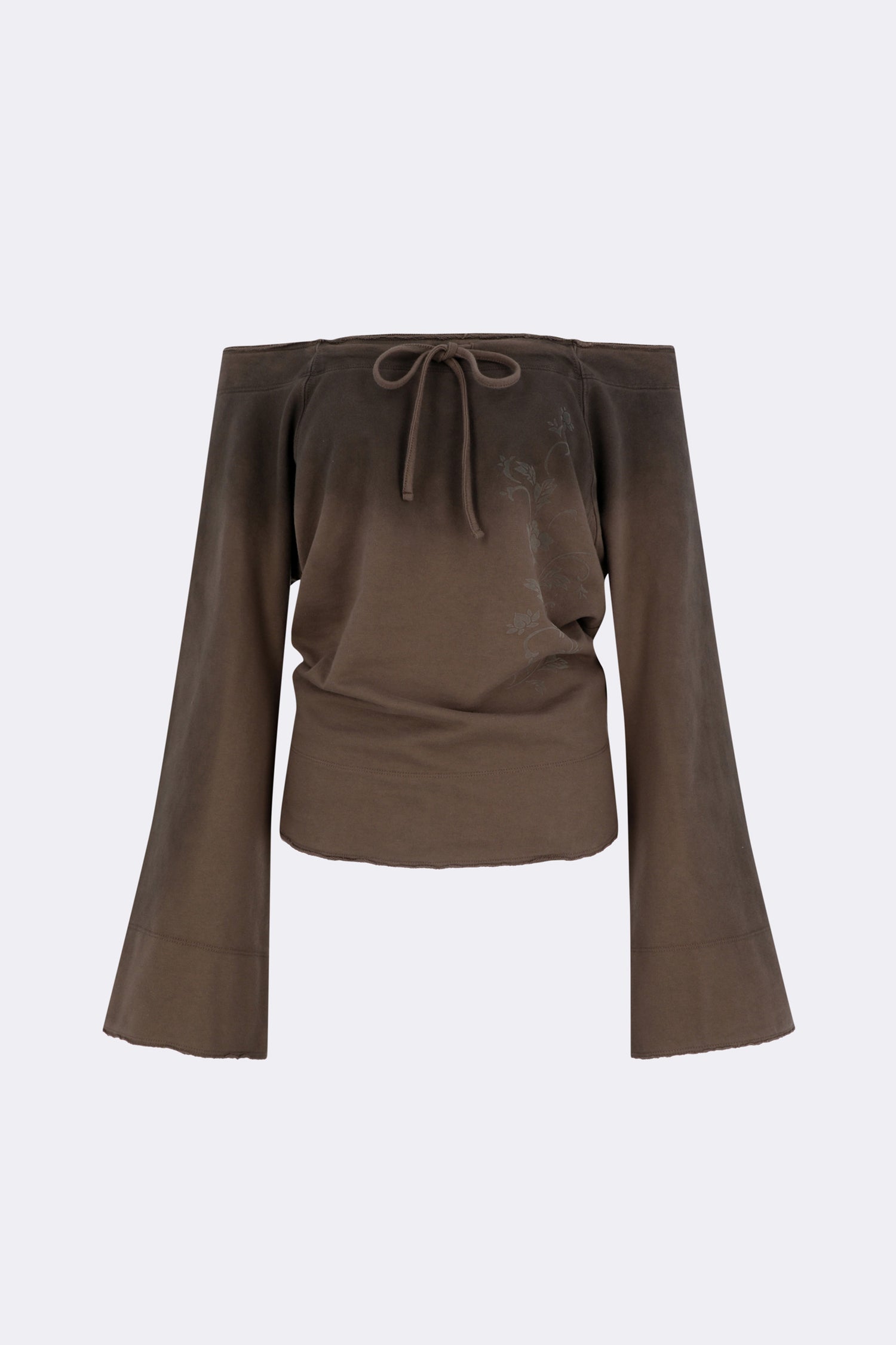 Wide Bell Sleeve Sweatshirt Taupe Brown