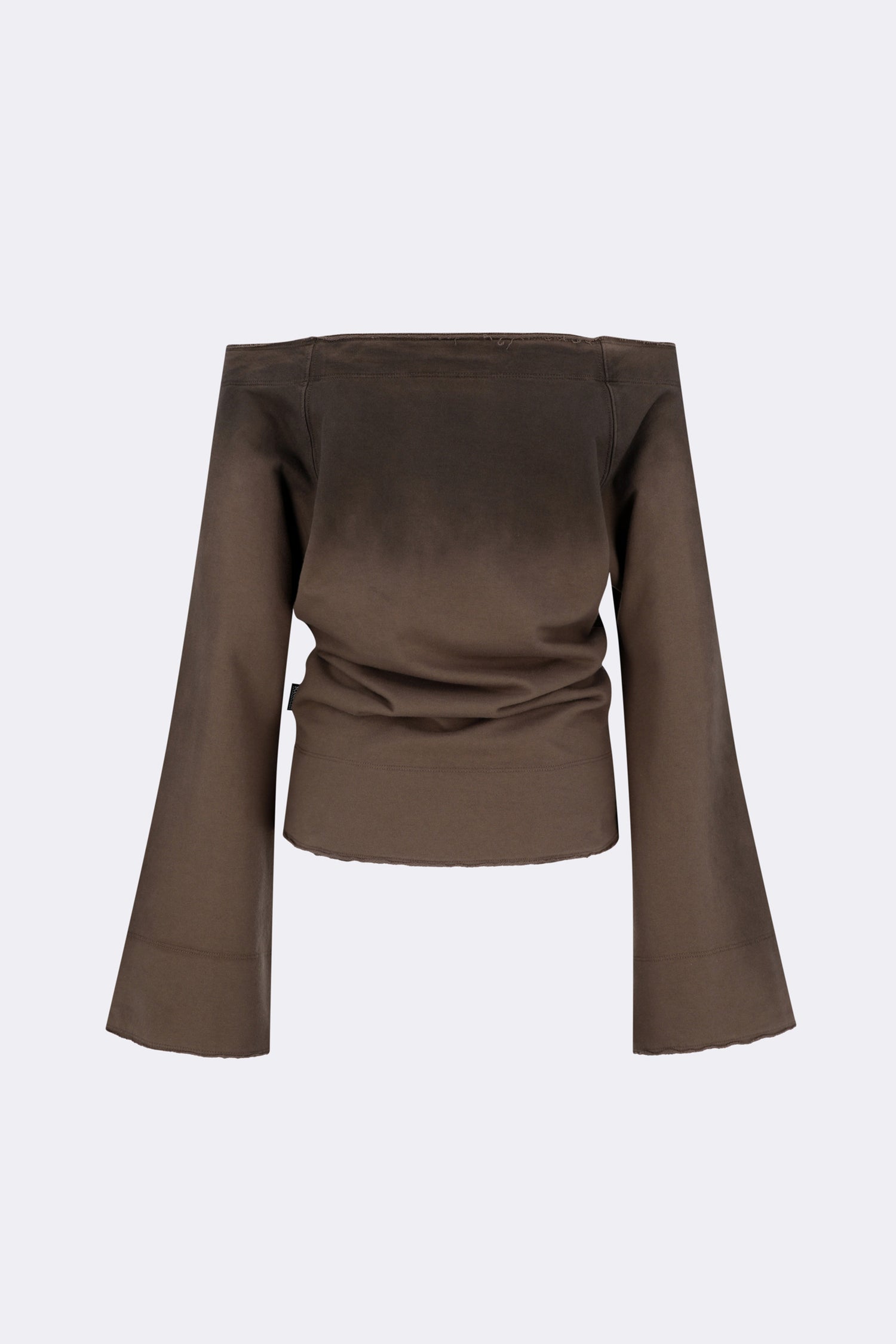 Wide Bell Sleeve Sweatshirt Taupe Brown