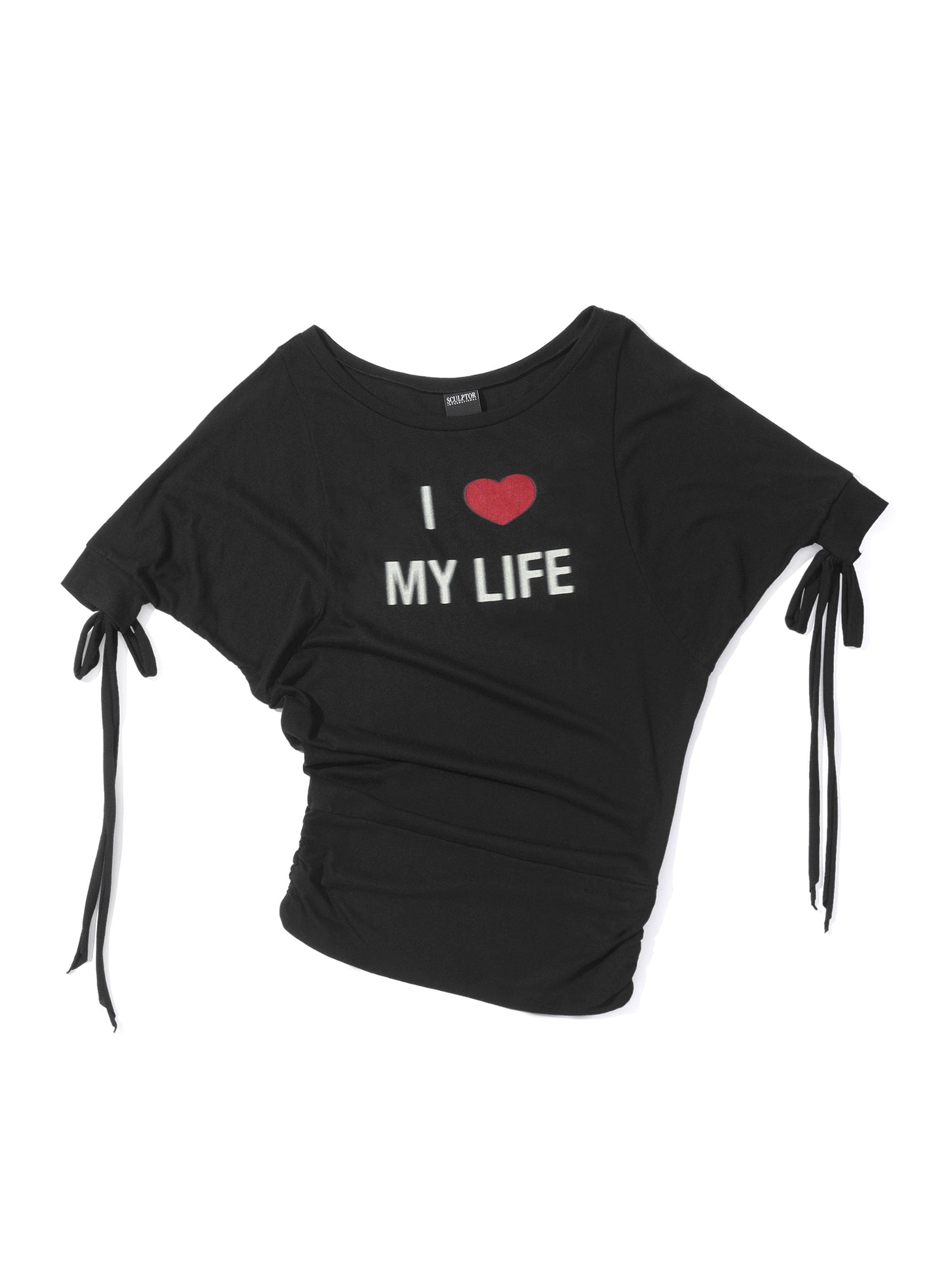 Tie Sleeve Tee Black