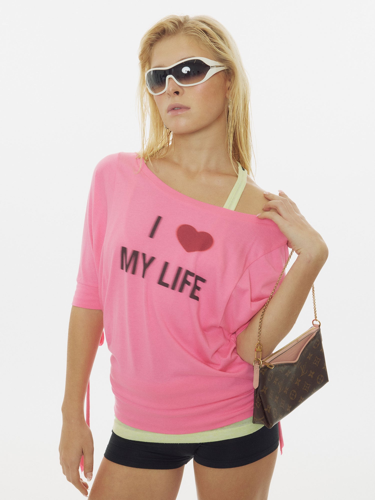 Tie Sleeve Tee Coral