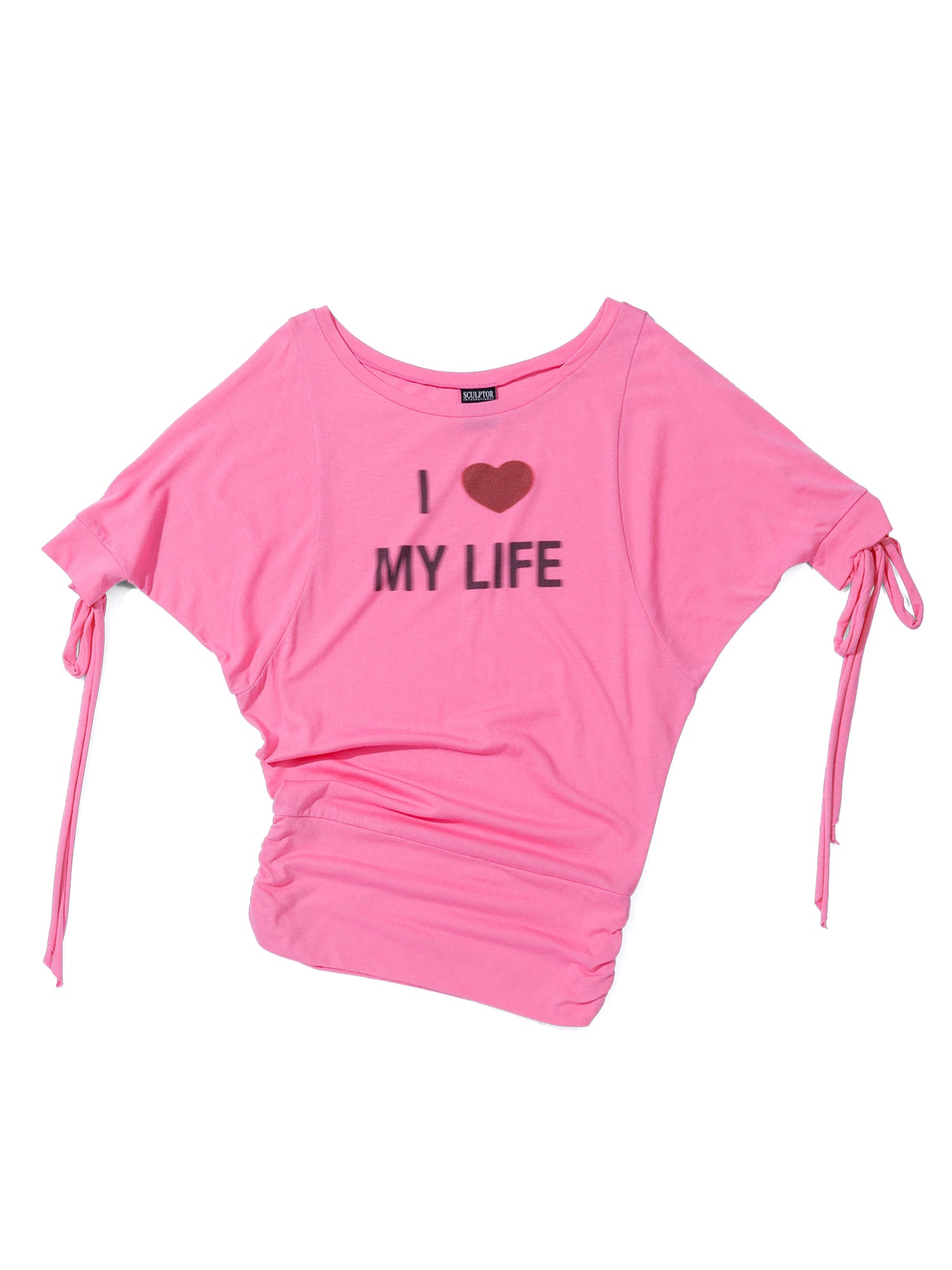 Tie Sleeve Tee Coral