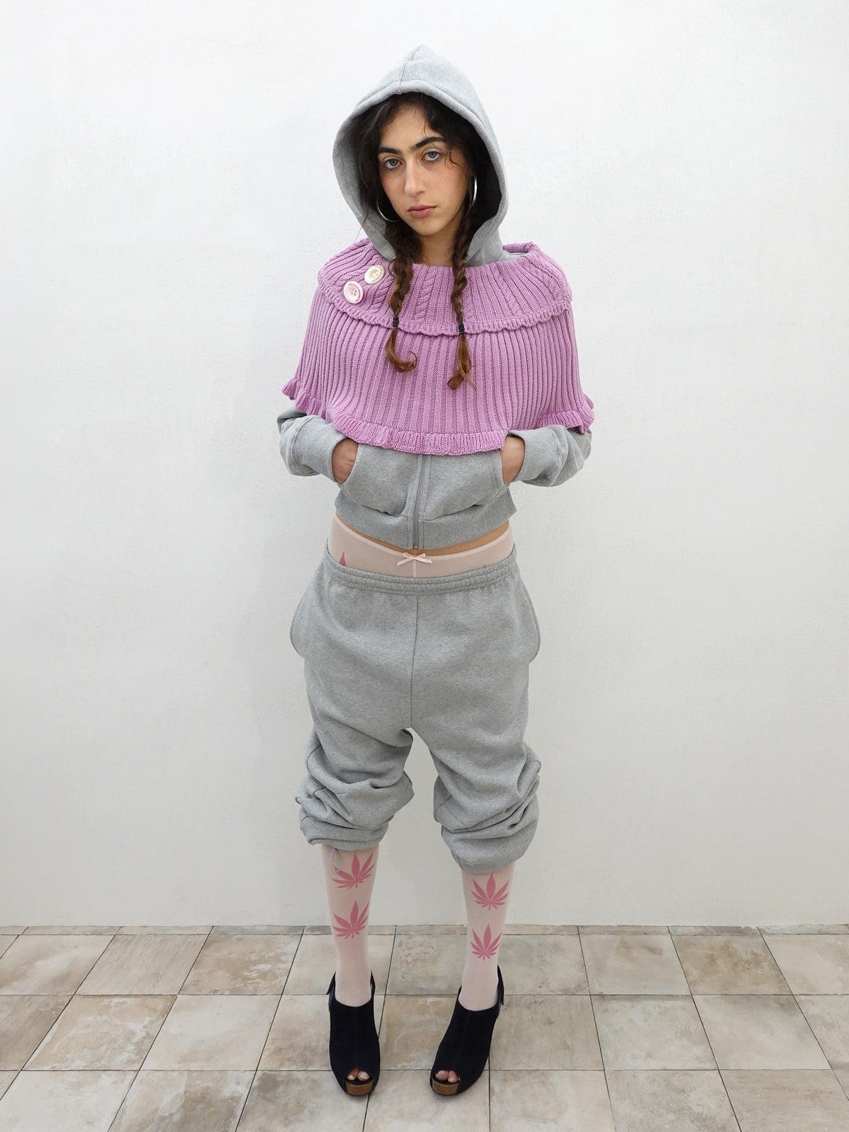 Two-Way Knit Capelet Lilac