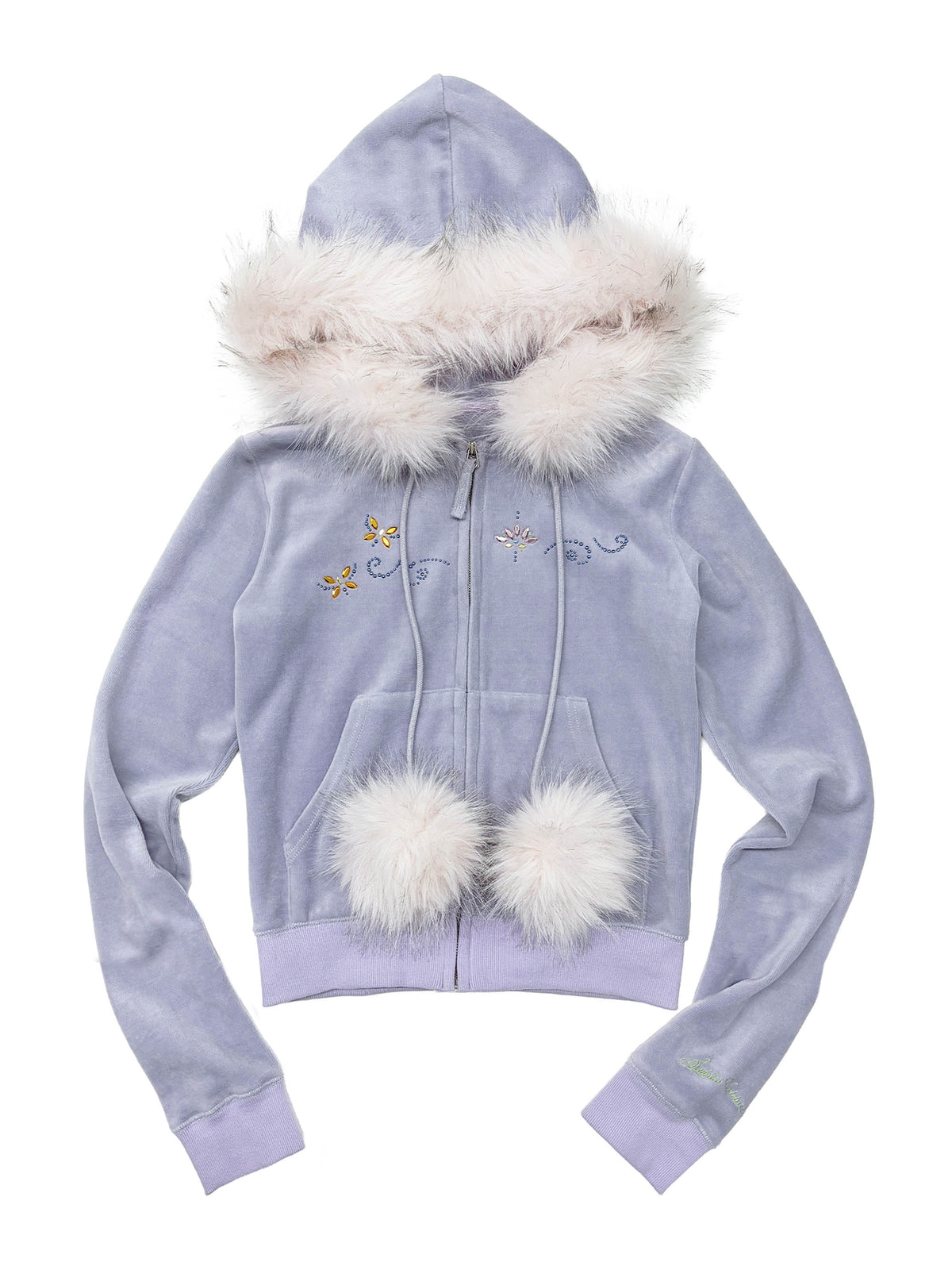 Velour Track Hooded Zip-Up Ube Purple