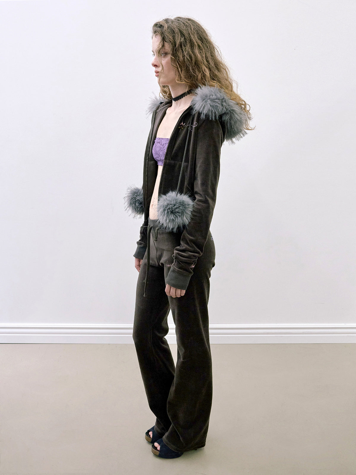 Velour Track Pants Brown