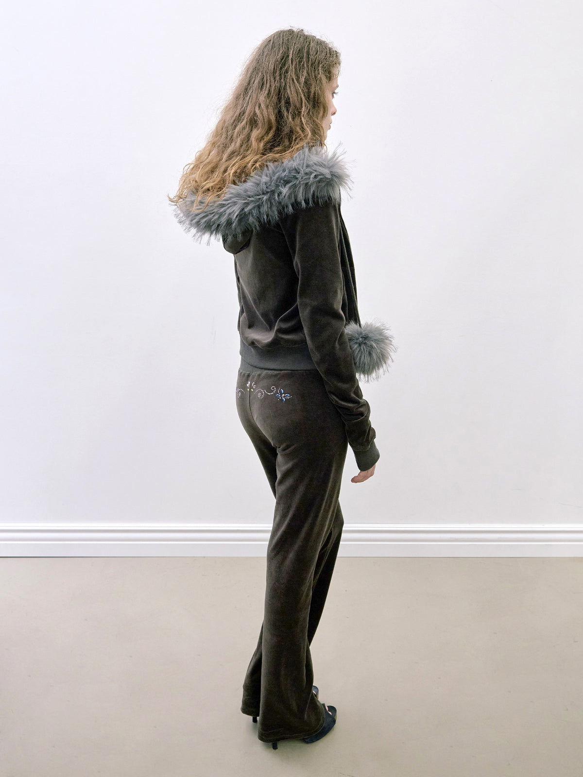 Velour Track Pants Brown