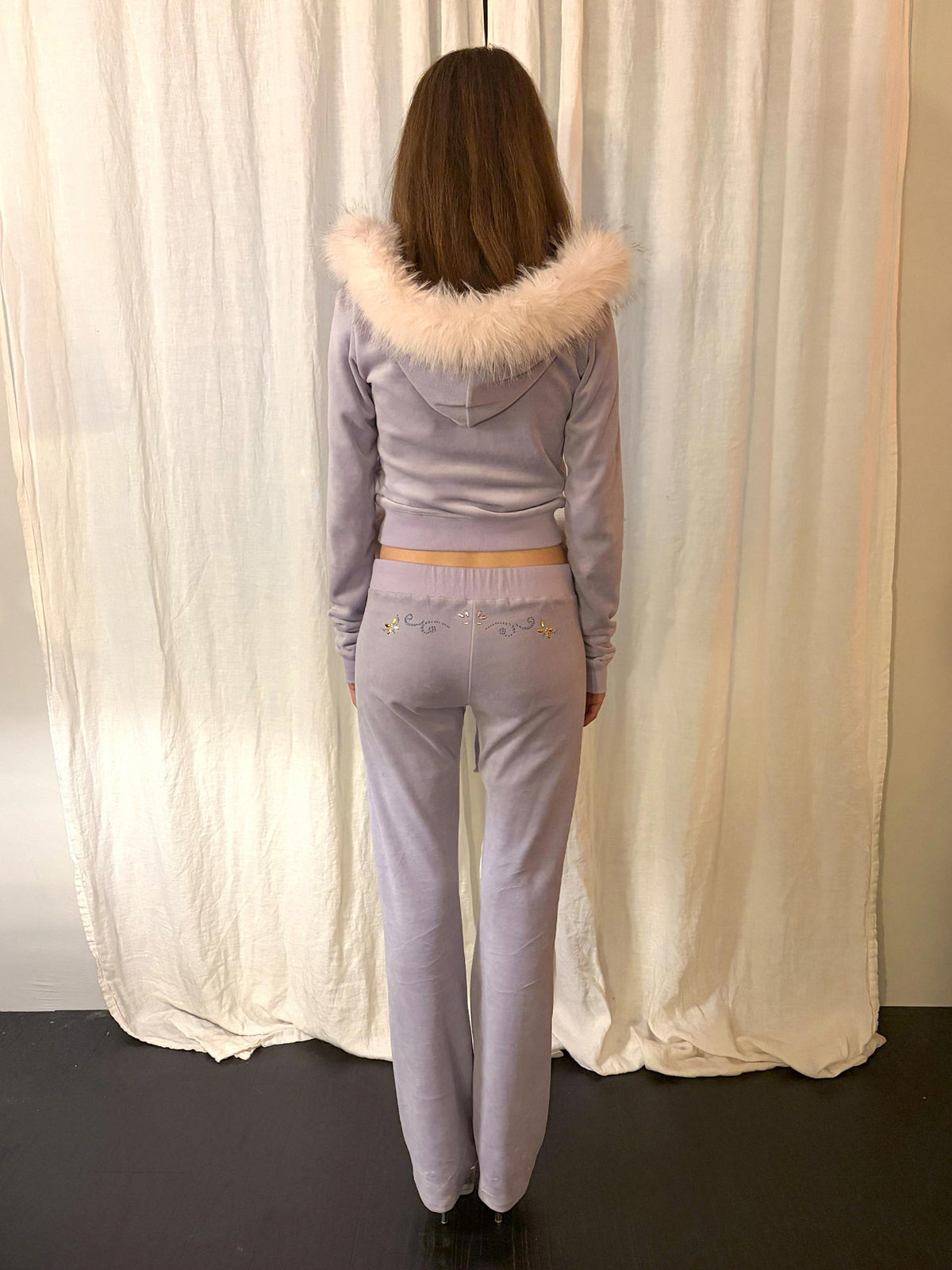 Velour Track Pants Ube Purple