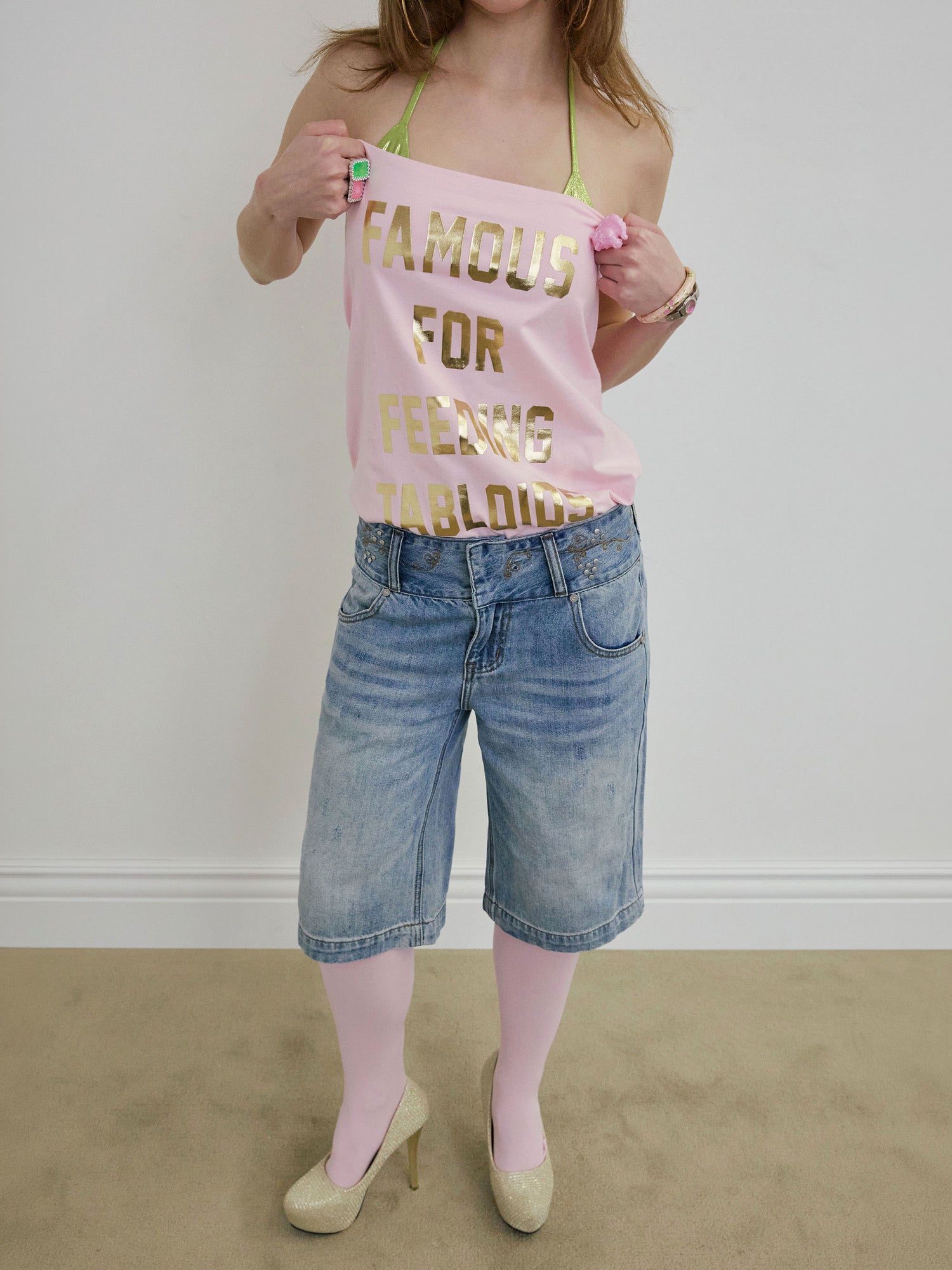 Vine Half Denim Pants Ice Blue