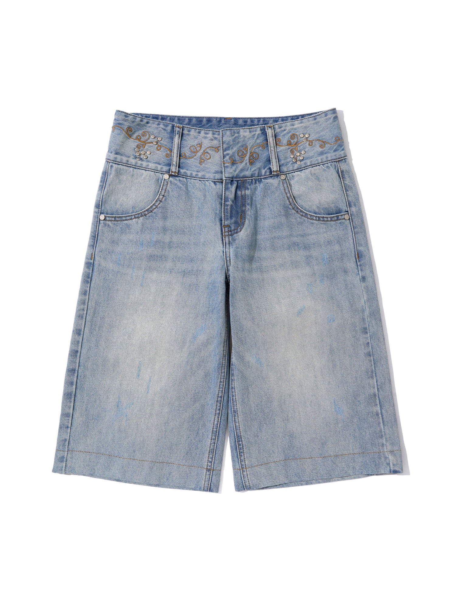Vine Half Denim Pants Ice Blue