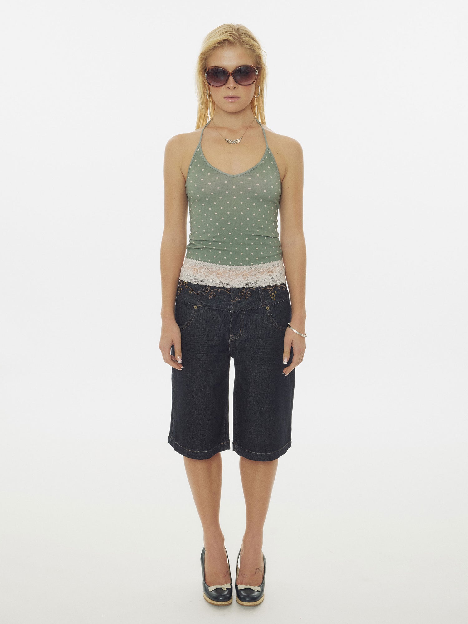 Vine Half Denim Pants Indigo