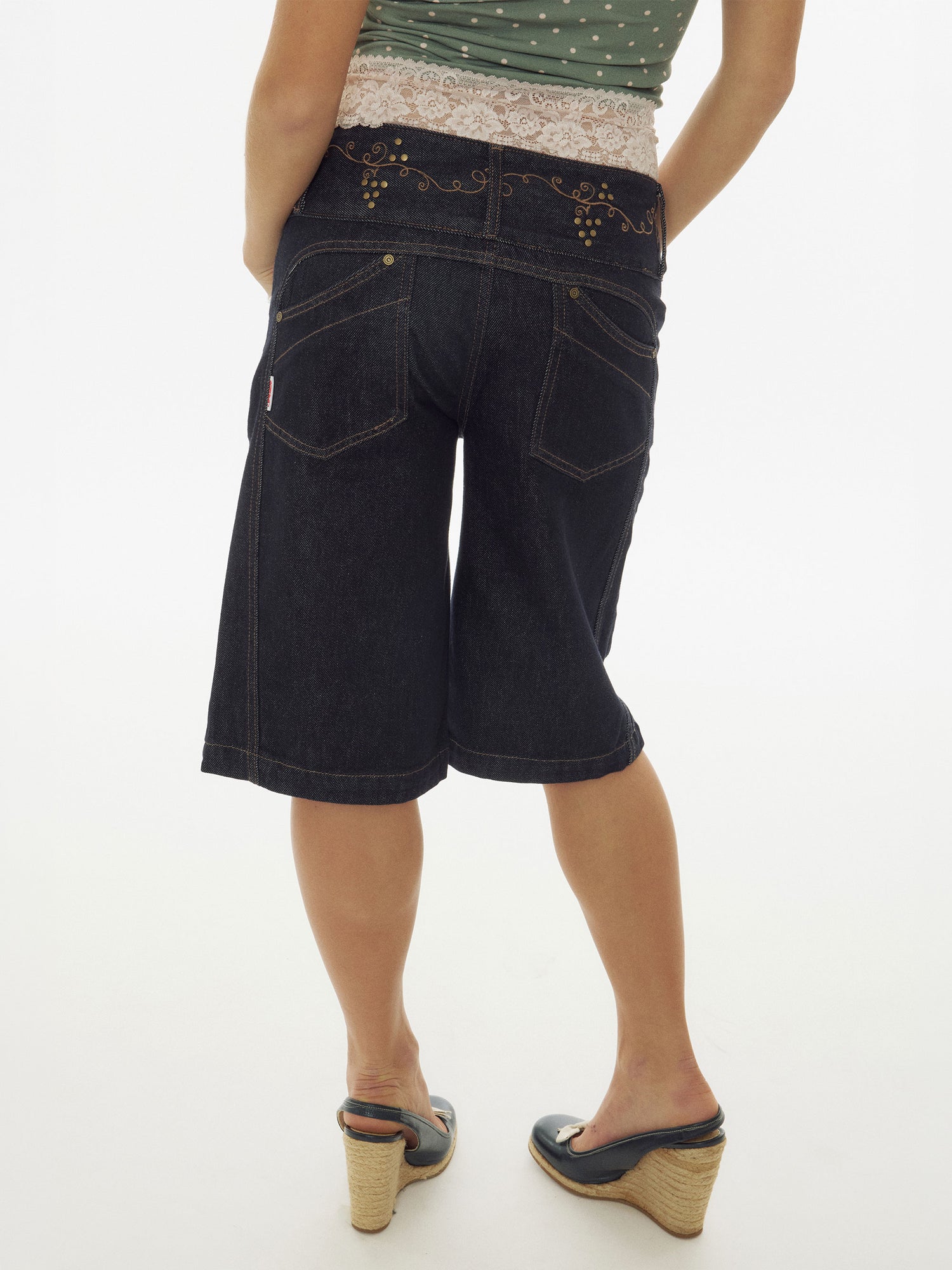 Vine Half Denim Pants Indigo