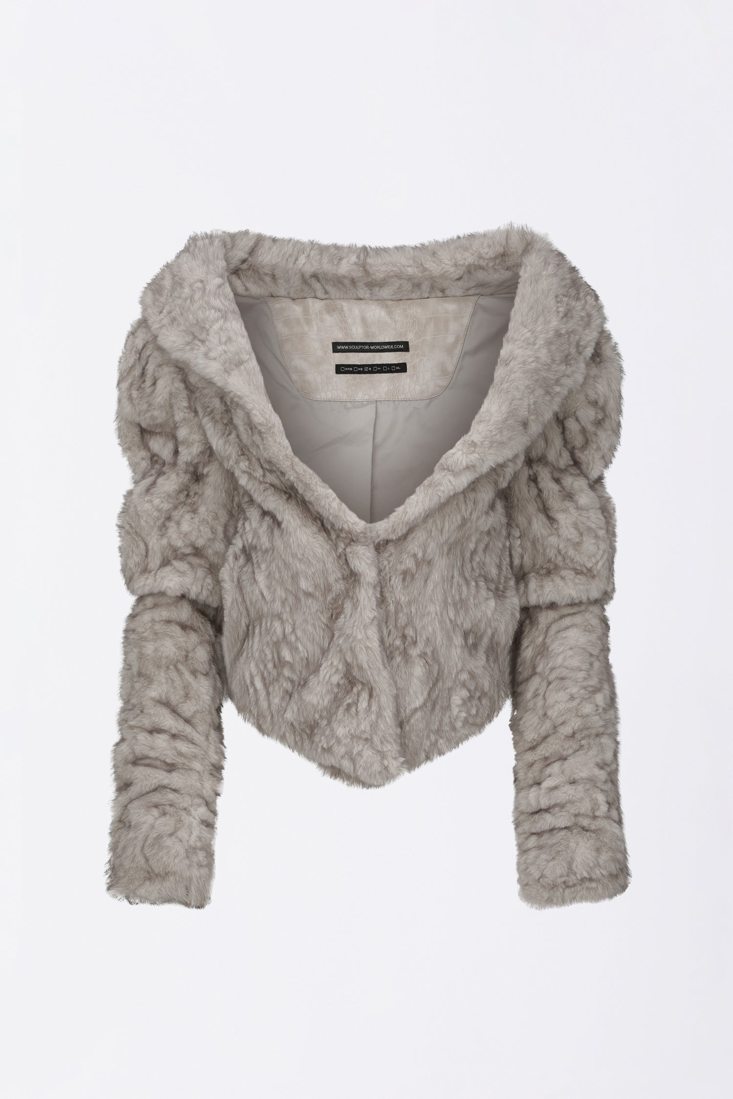 Faux Fur Corset Jacket Warm Gray