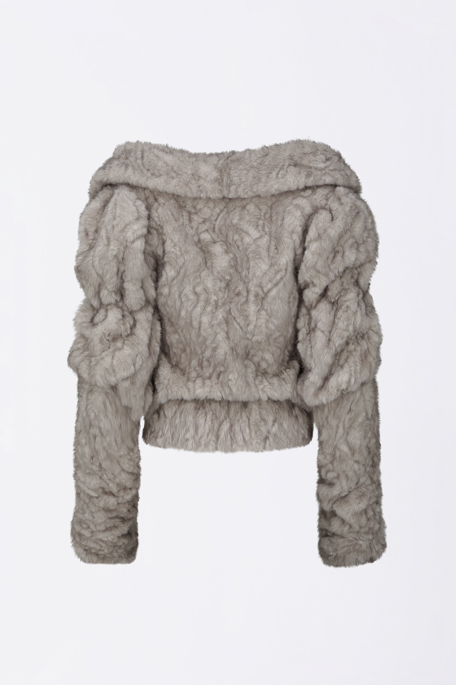 Faux Fur Corset Jacket Warm Gray