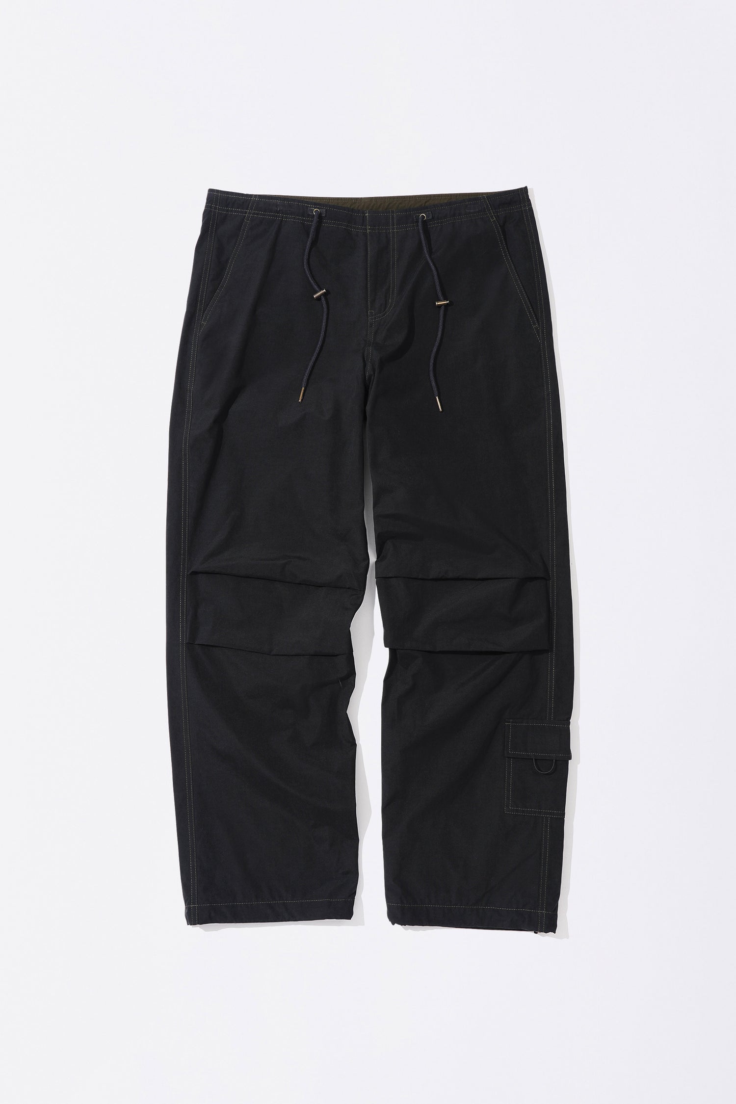 String Parachute Pants Washed Black