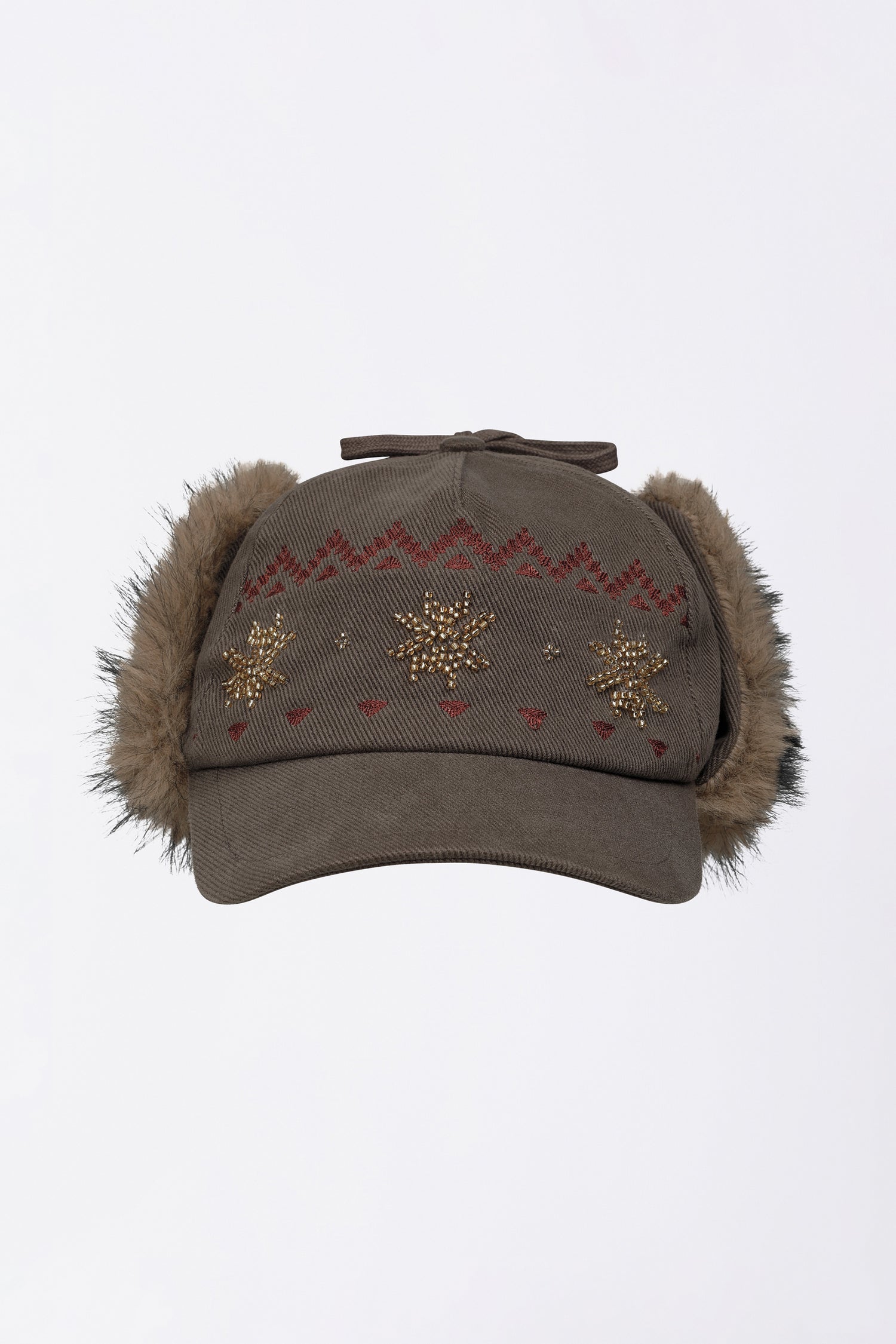 Nordic Twill Earflap Cap Washed Brown