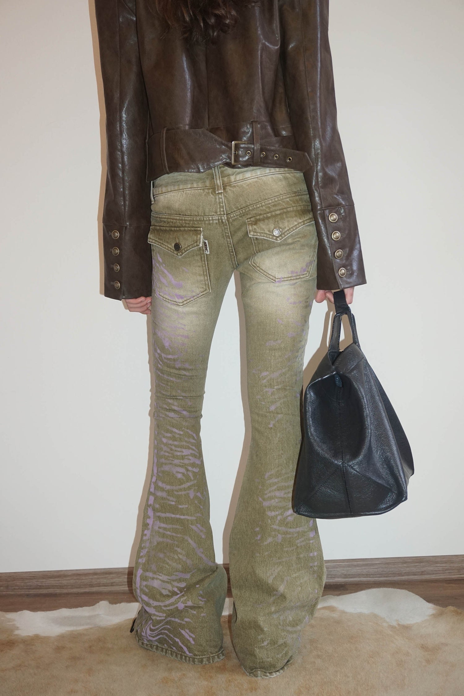 Flocking Bootcut Denim Washed Desert