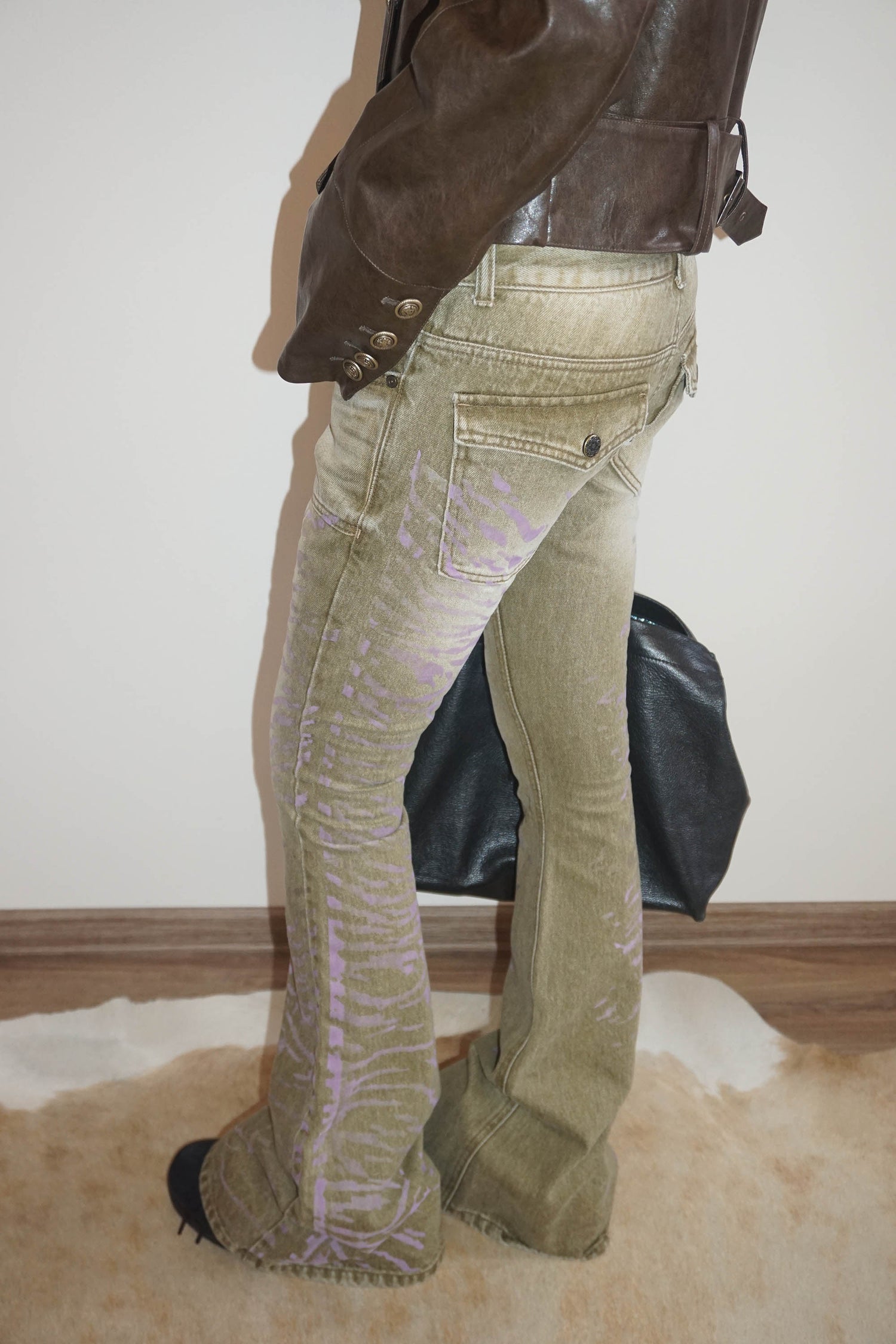 Flocking Bootcut Denim Washed Desert
