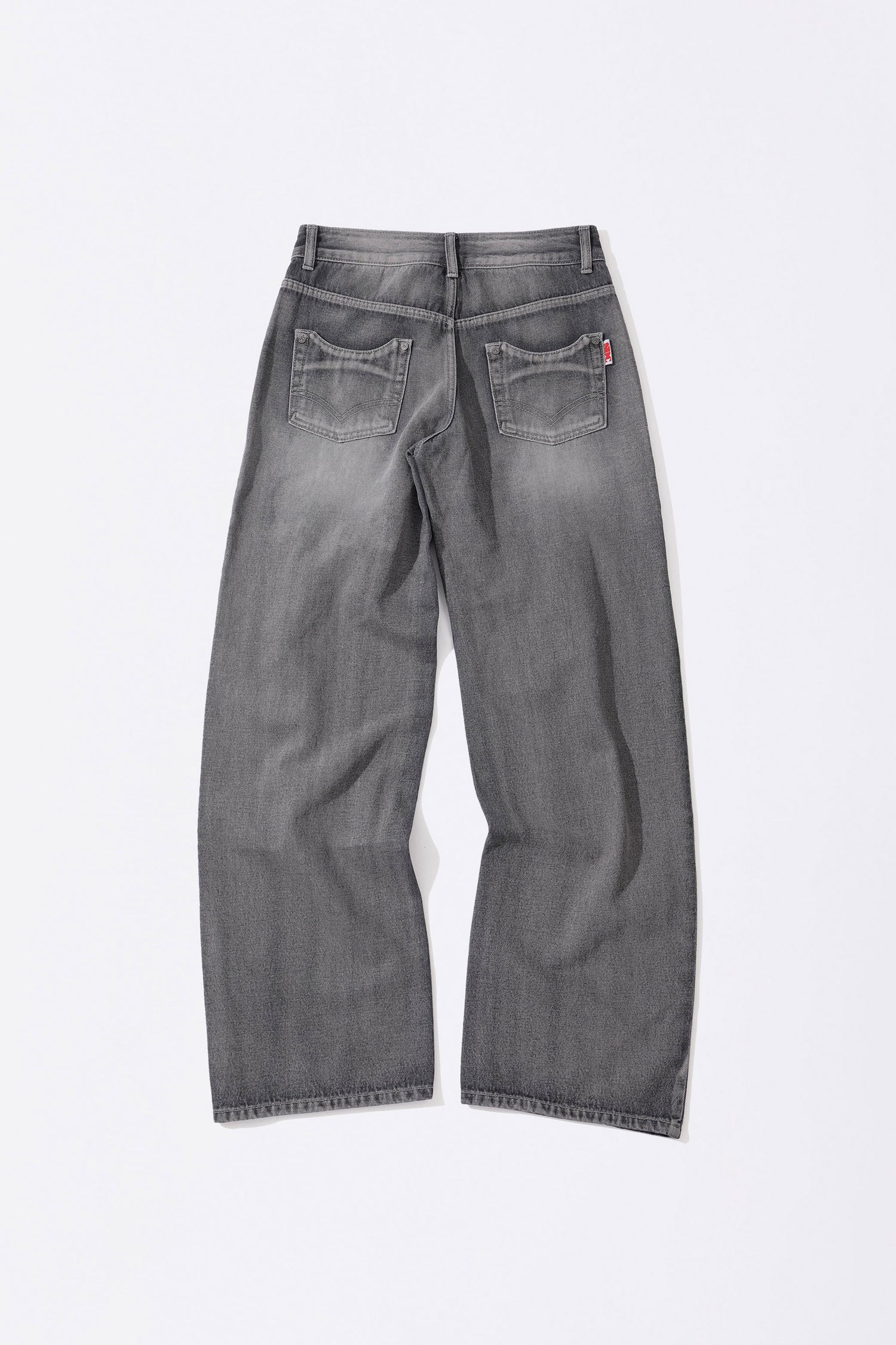 Pintuck Pocket Denim Pants Washed Gray