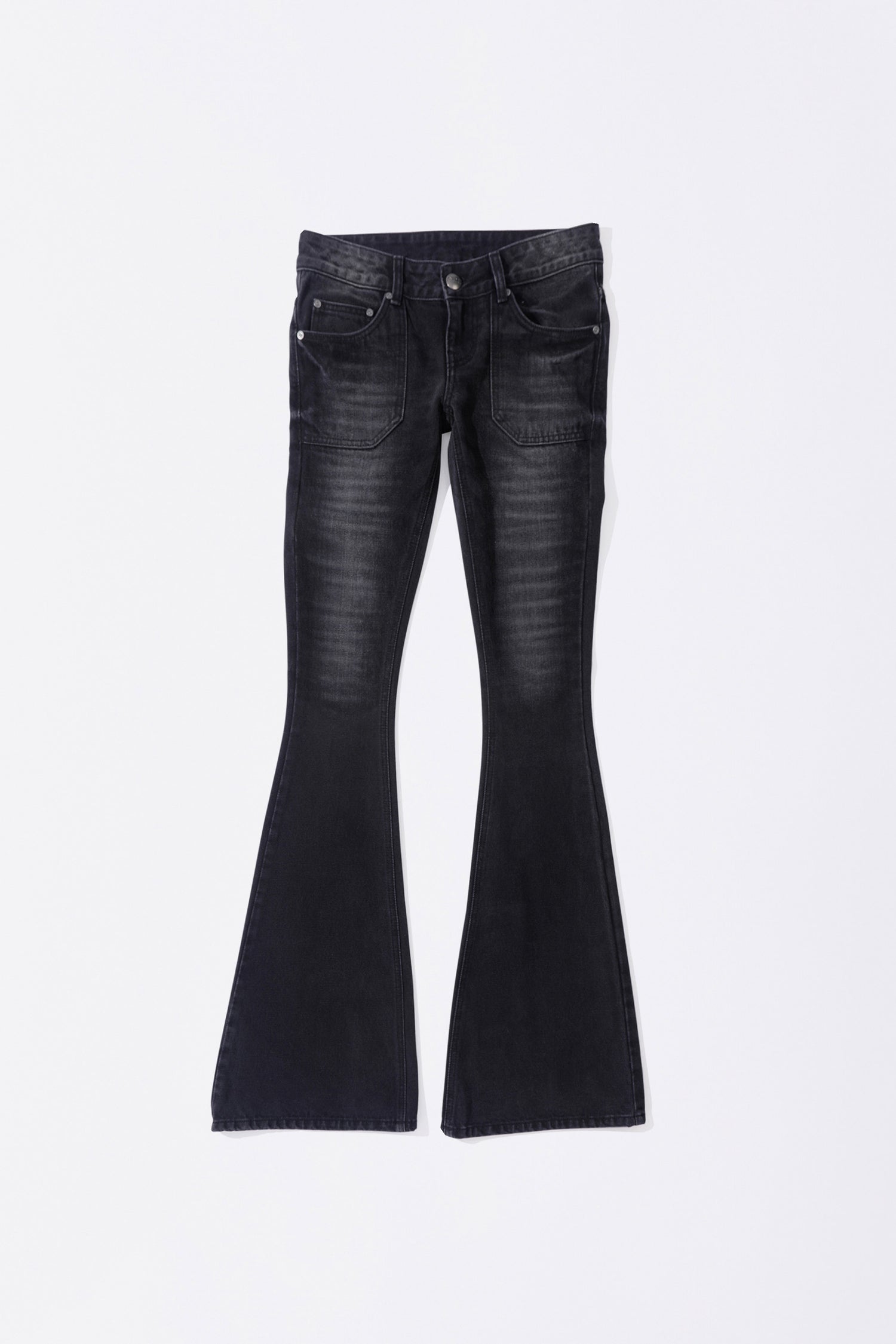 Whiskered Bootcut Denim Washed Gray