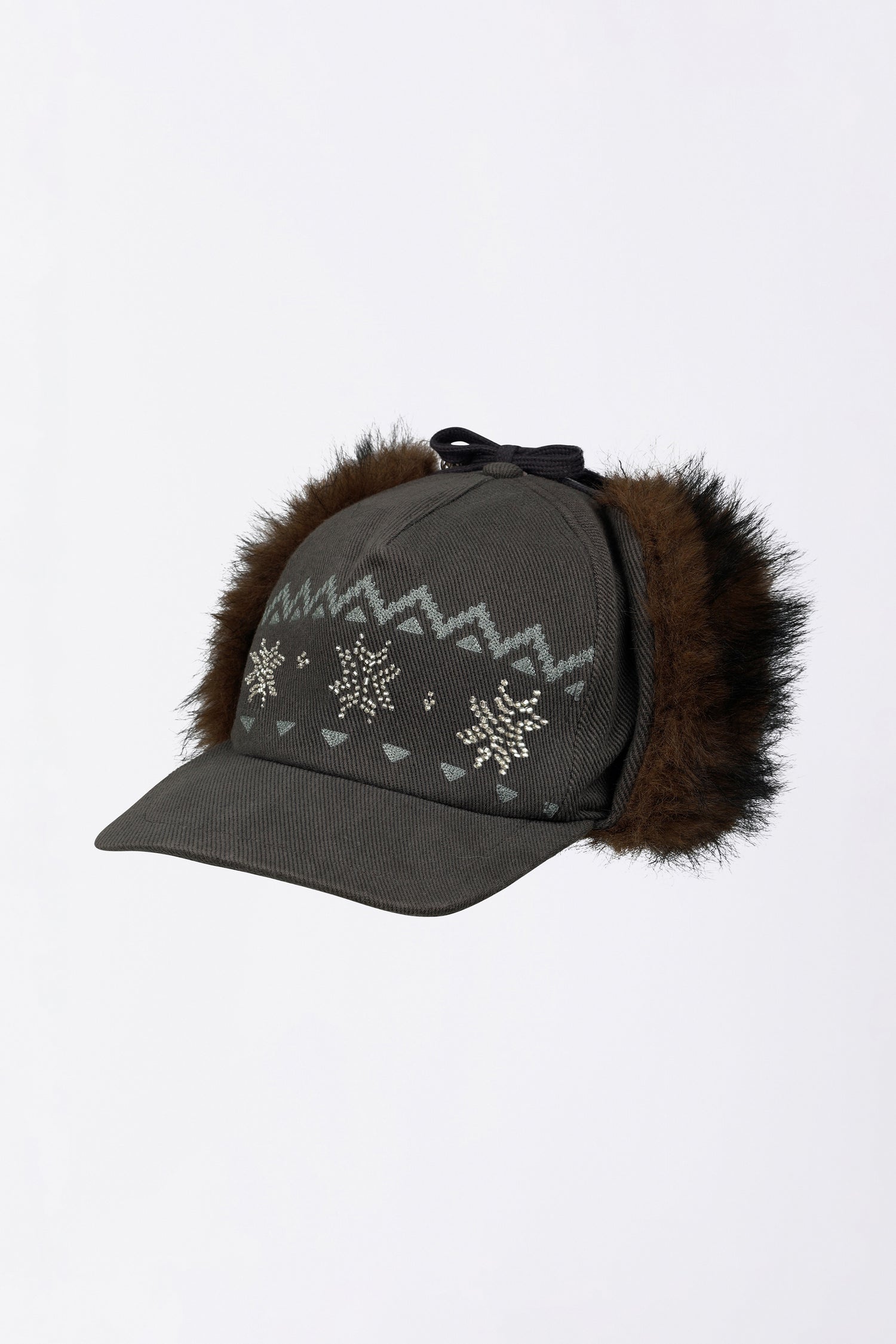 Nordic Twill Earflap Cap Washed Gray